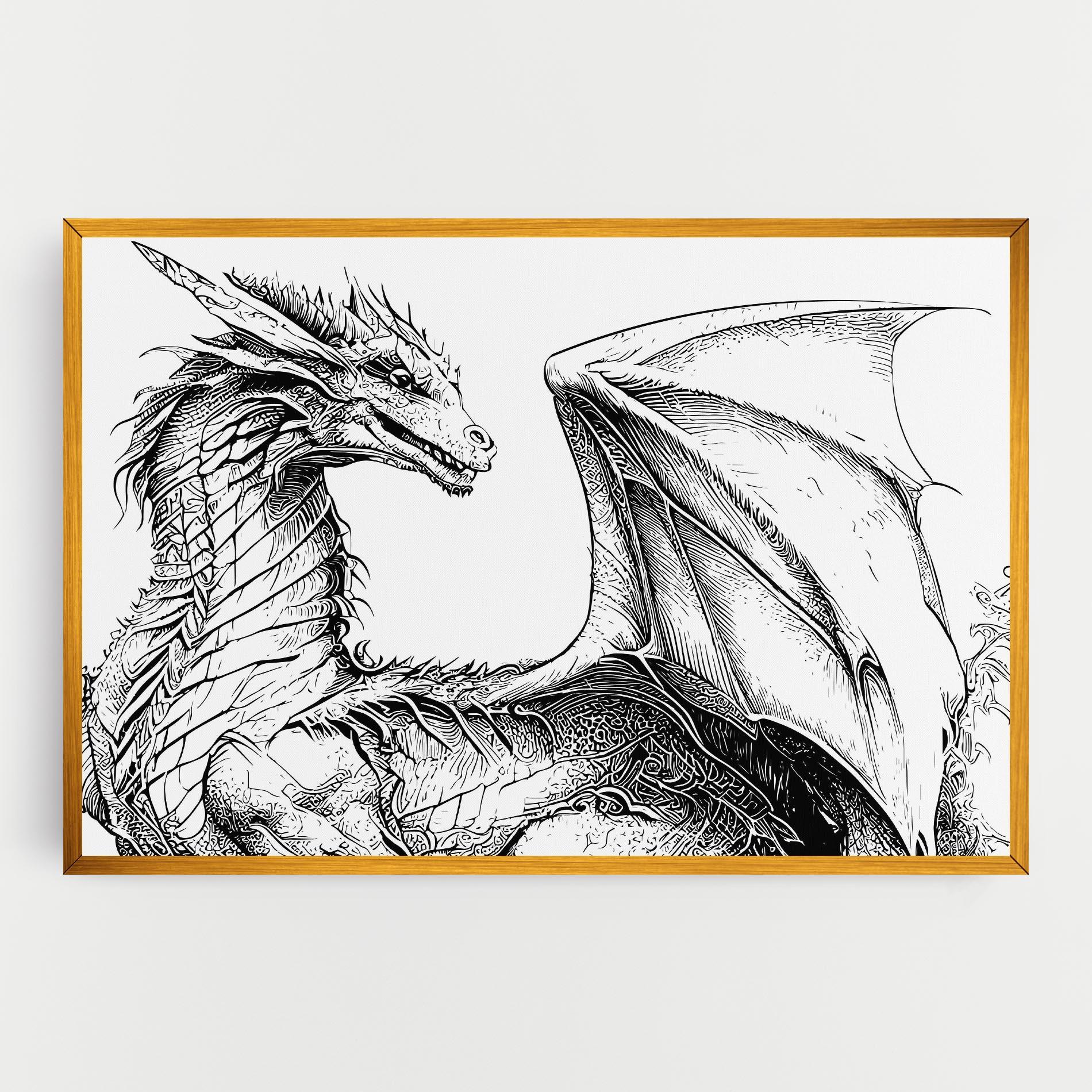 Obraz na Płótnie Dragon Sketch mockup 0