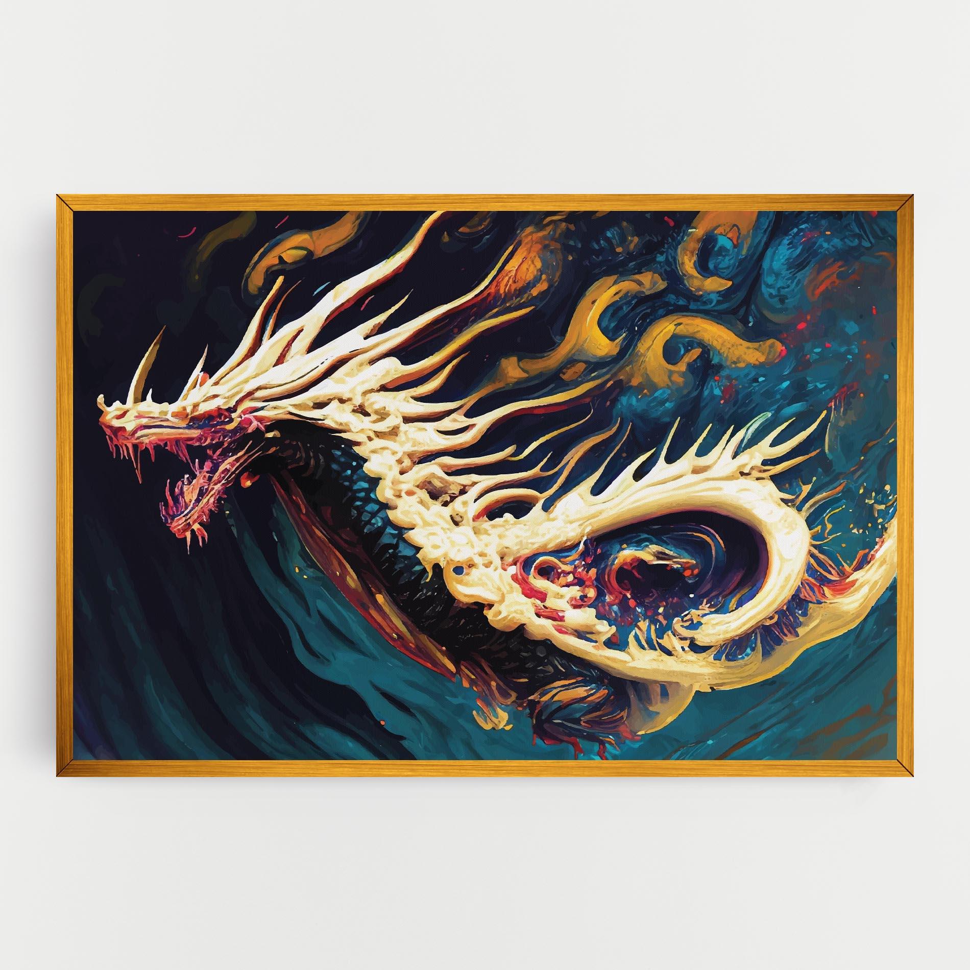Obraz na Płótnie Flying Acrylic Dragon mockup 0
