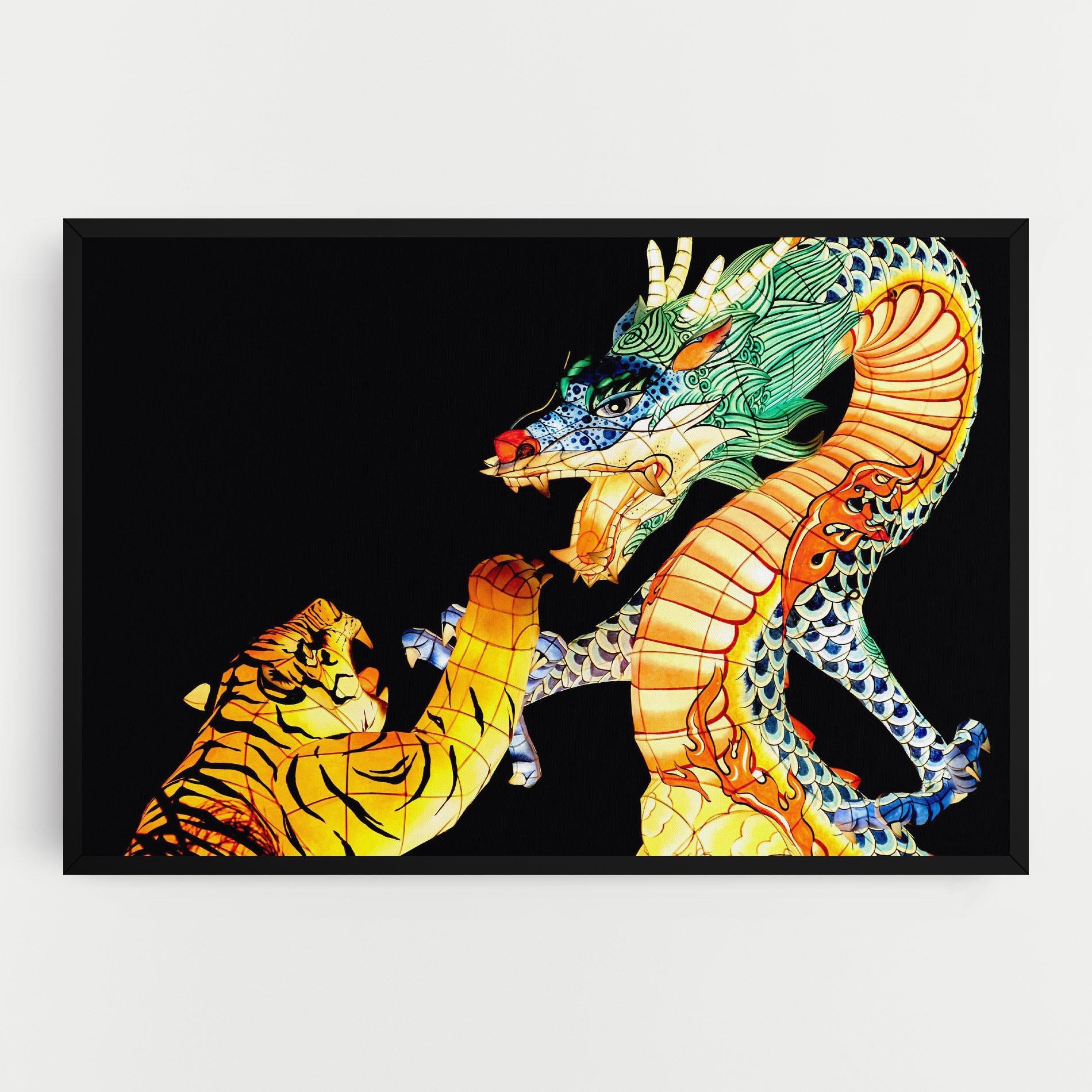 Obraz na Płótnie Chinese Dragon And Tiger mockup 0