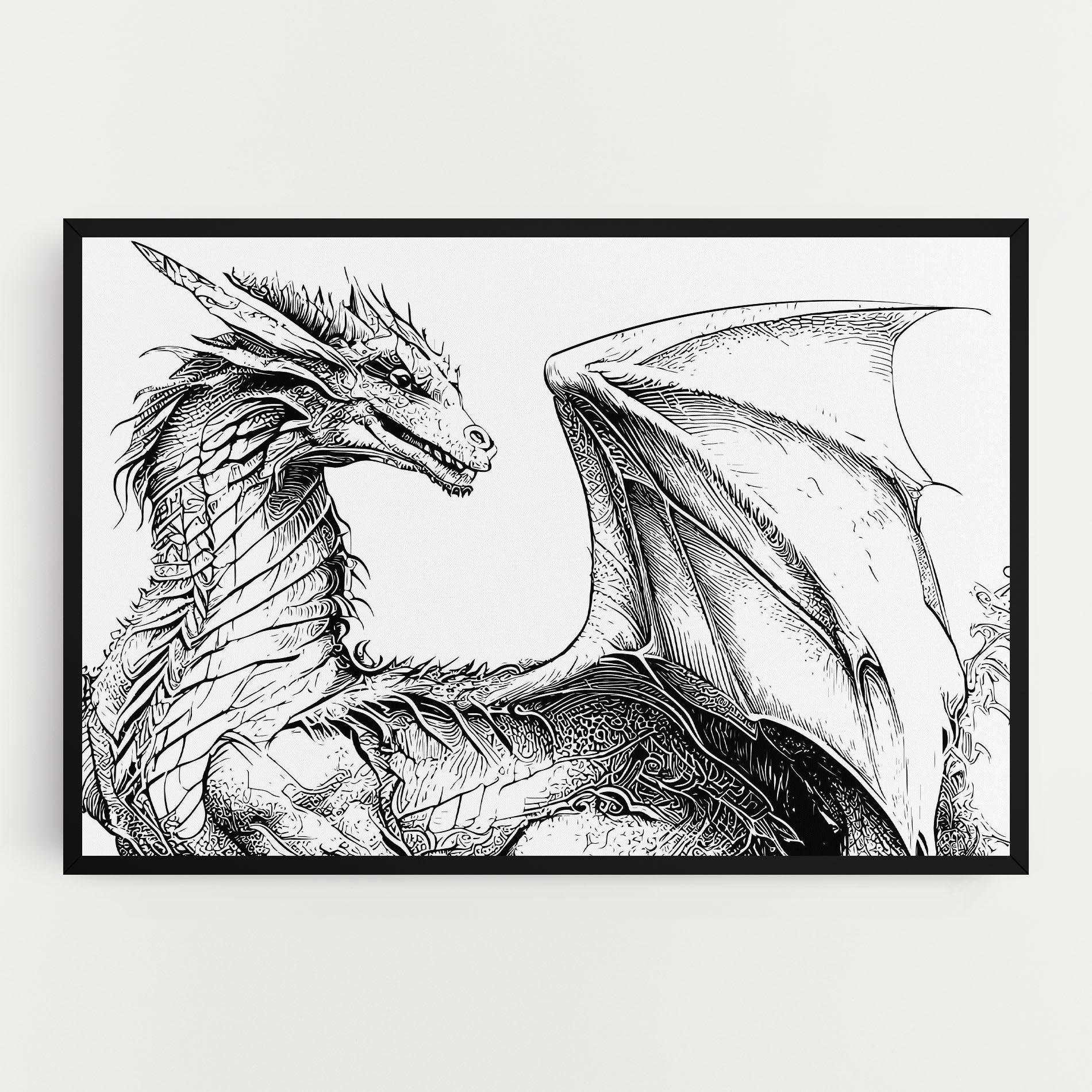 Obraz na Płótnie Dragon Sketch mockup 0