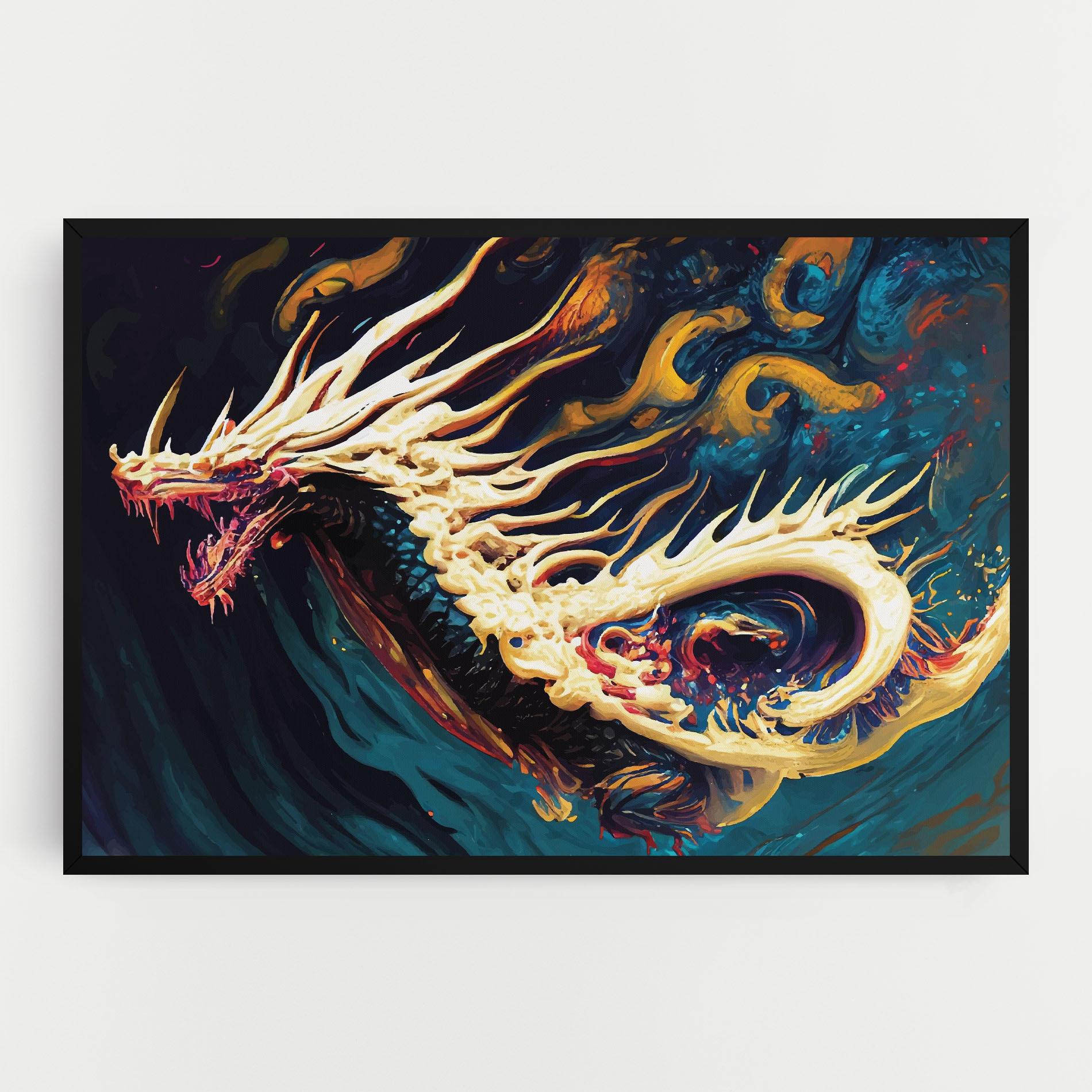 Obraz na Płótnie Flying Acrylic Dragon mockup 0
