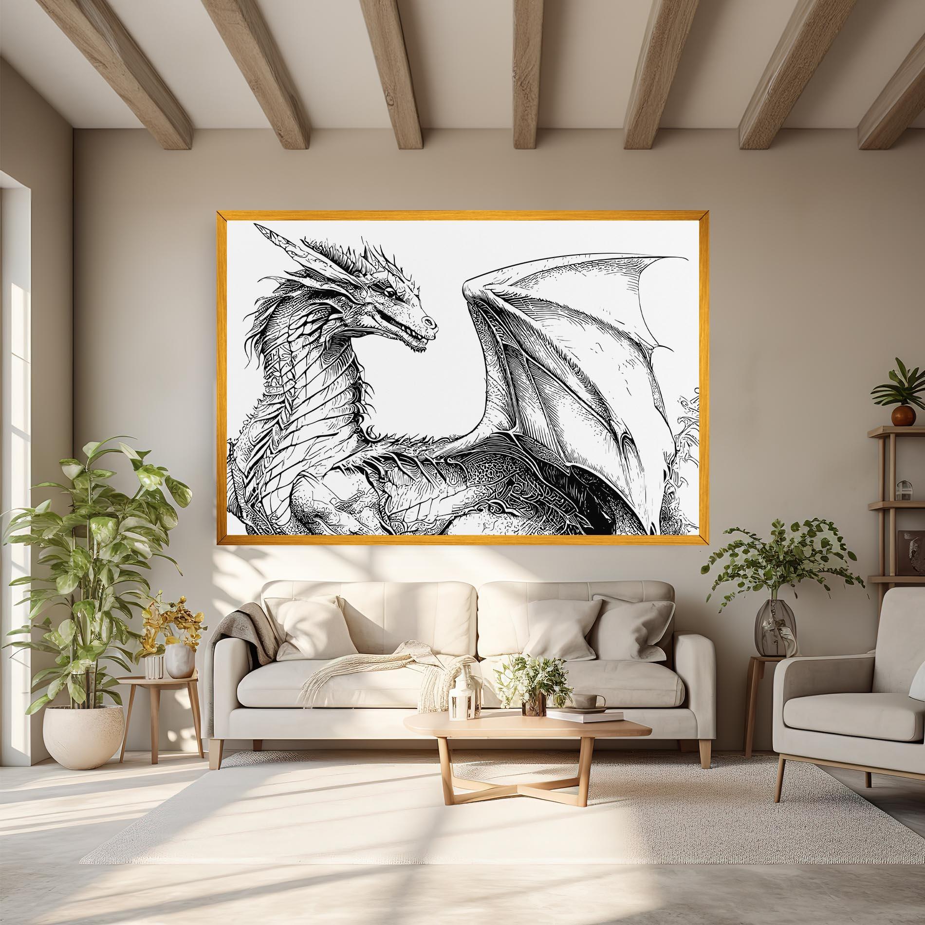Obraz na Płótnie Dragon Sketch mockup 6