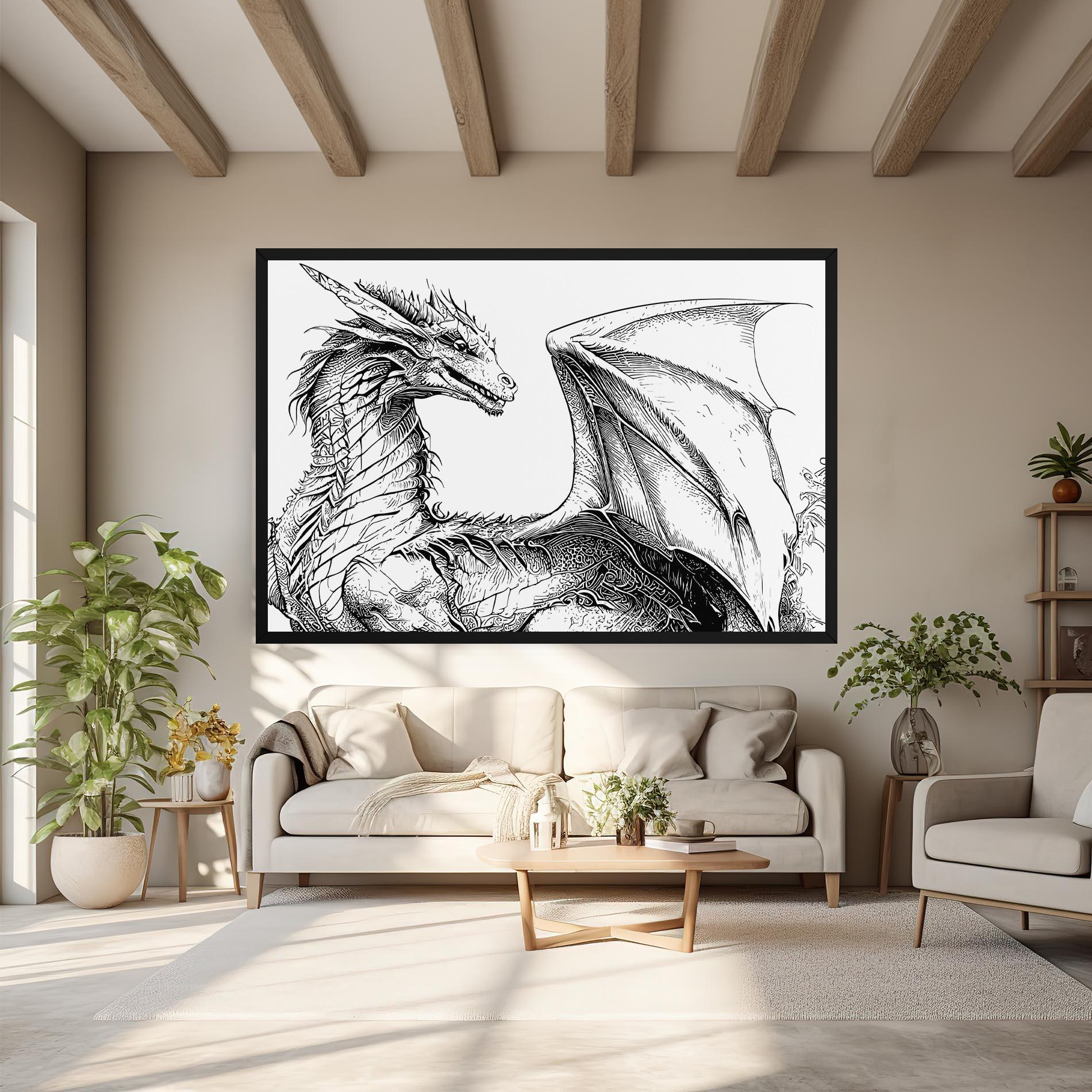 Obraz na Płótnie Dragon Sketch mockup 6