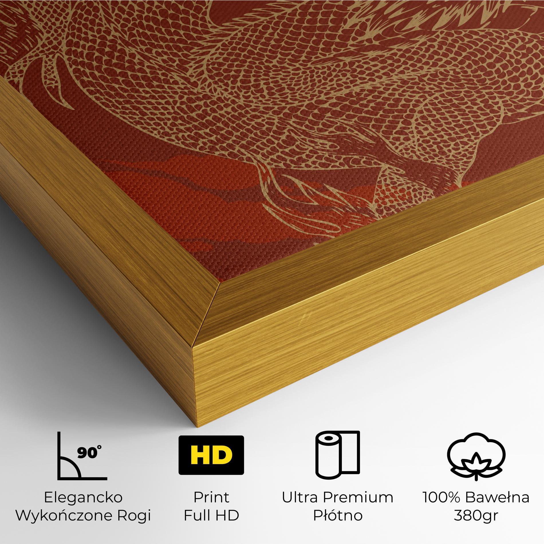 Obraz na Płótnie Chinese Dragon Red mockup 4