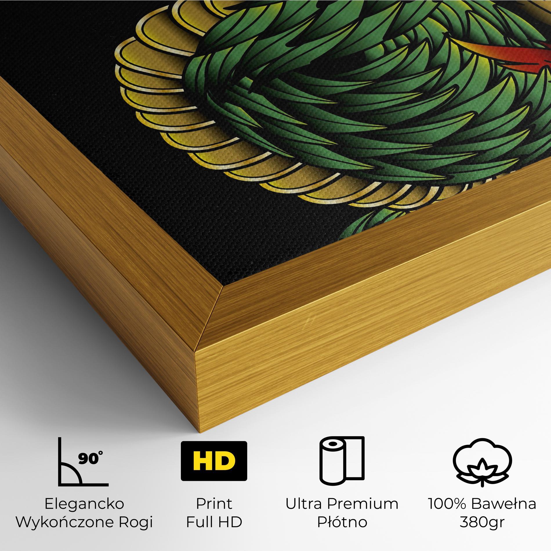 Obraz na Płótnie Green Yellow Dragon mockup 4