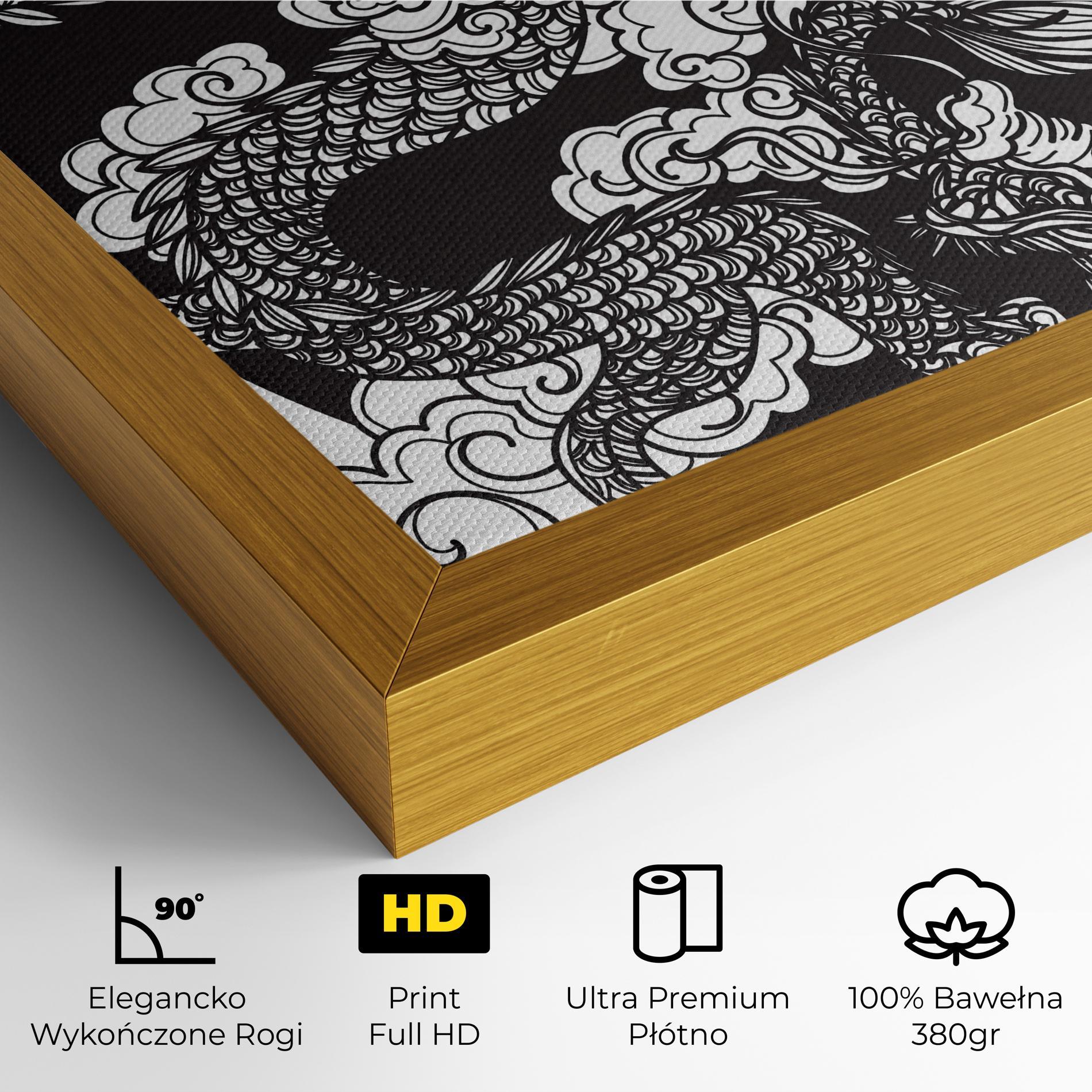 Obraz na Płótnie Grey Moon Dragon mockup 4