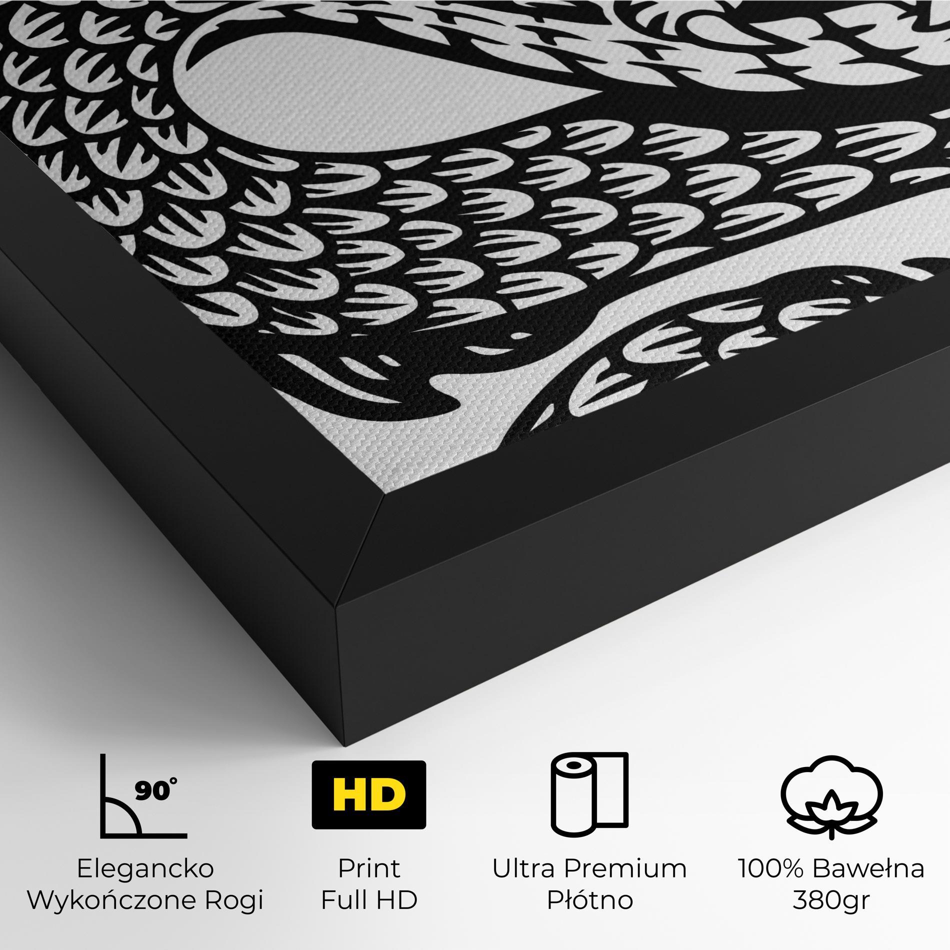 Obraz na Płótnie Dragon Black Line mockup 4