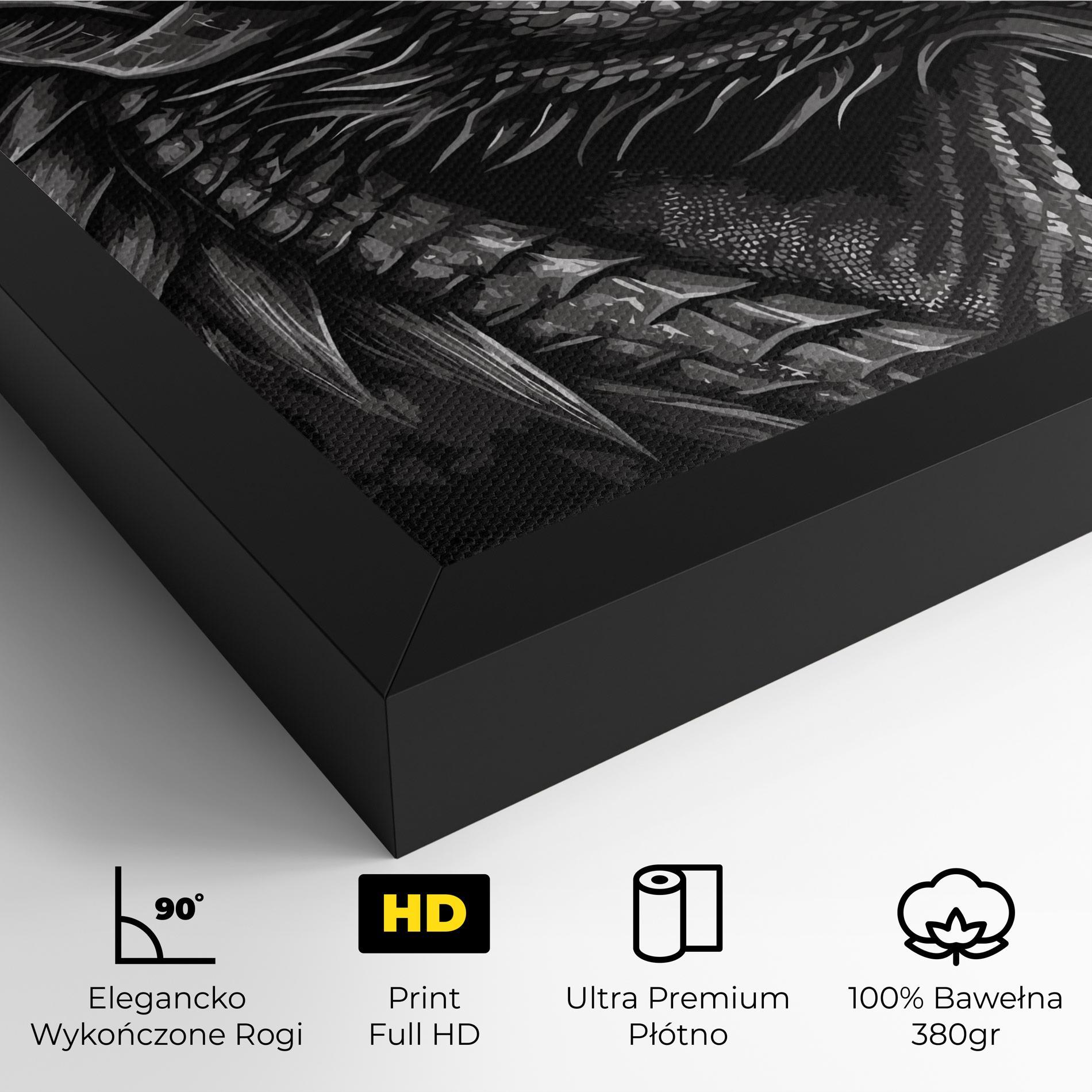 Obraz na Płótnie Grey Dragon mockup 4