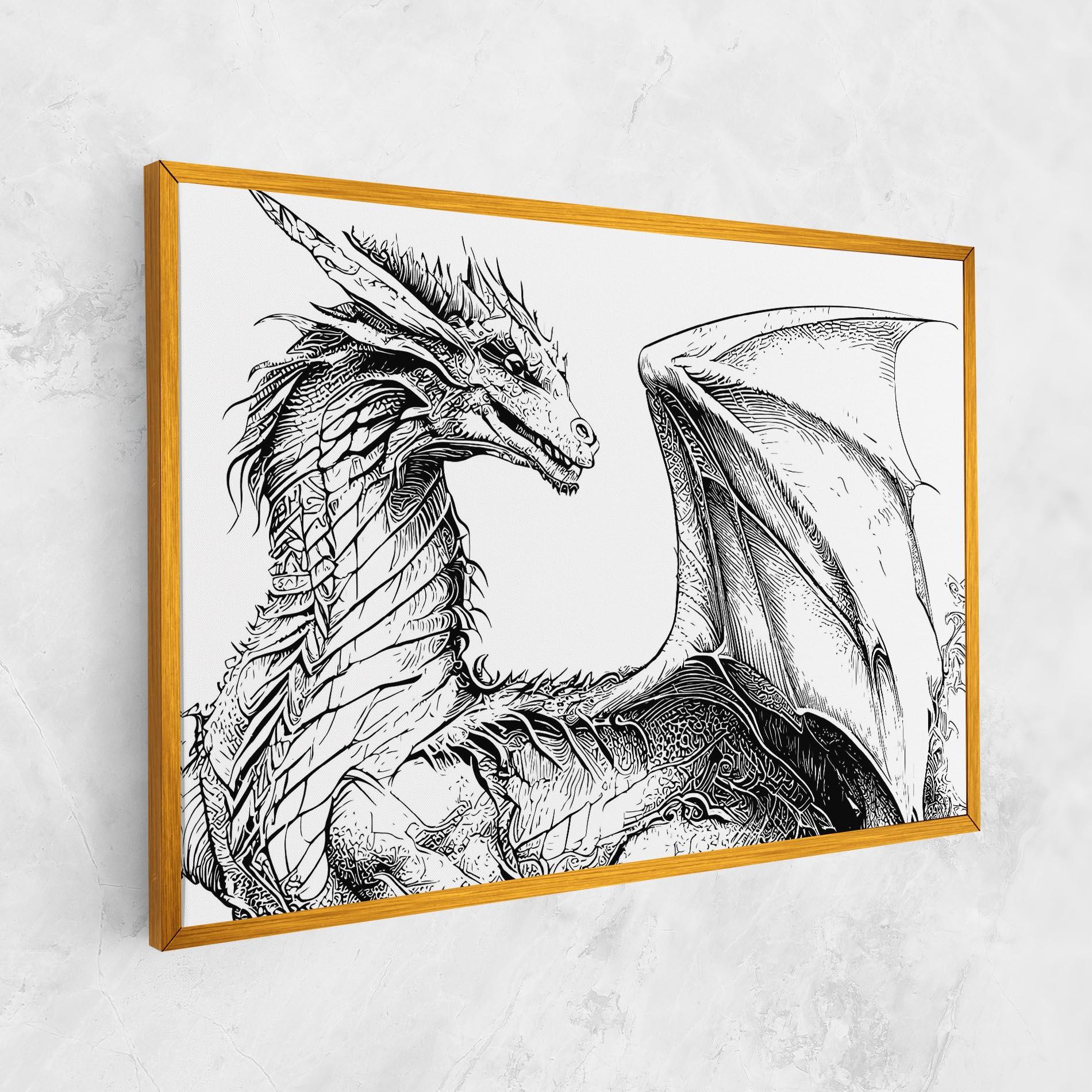 Obraz na Płótnie Dragon Sketch mockup 1