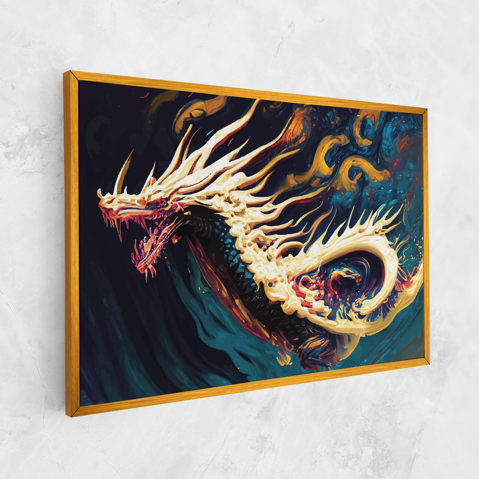 Obraz na Płótnie Flying Acrylic Dragon mockup 1
