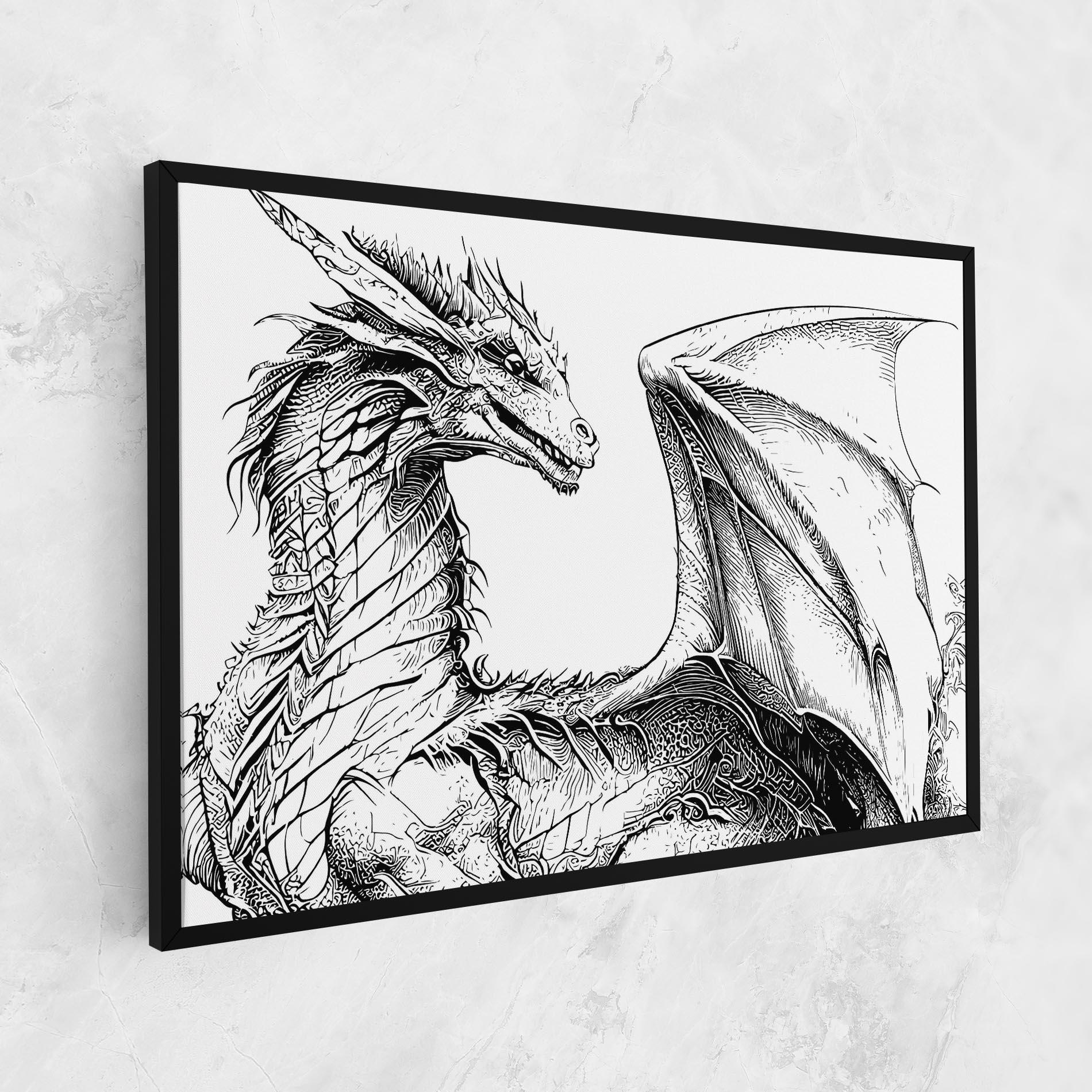 Obraz na Płótnie Dragon Sketch mockup 1