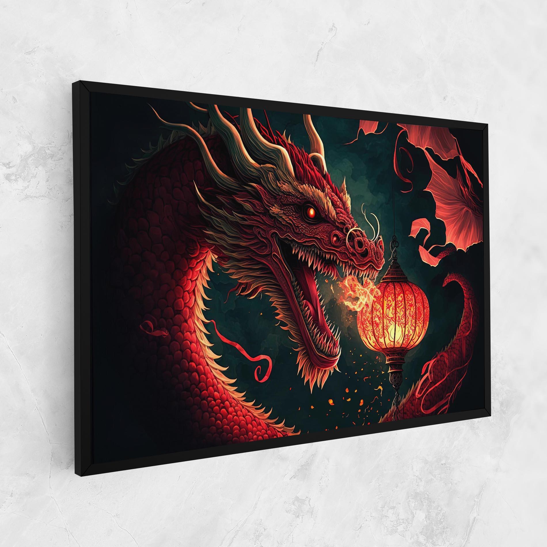 Obraz na Płótnie Red Fire Dragon mockup 1