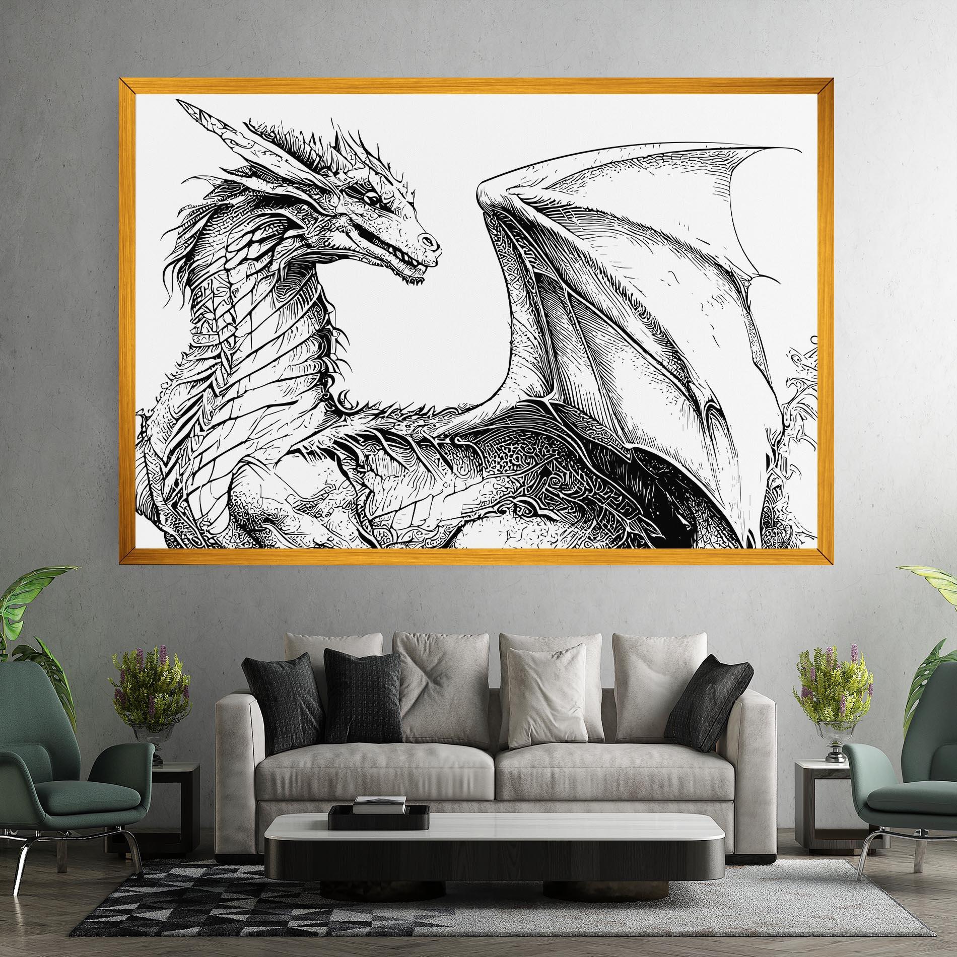 Obraz na Płótnie Dragon Sketch mockup 7