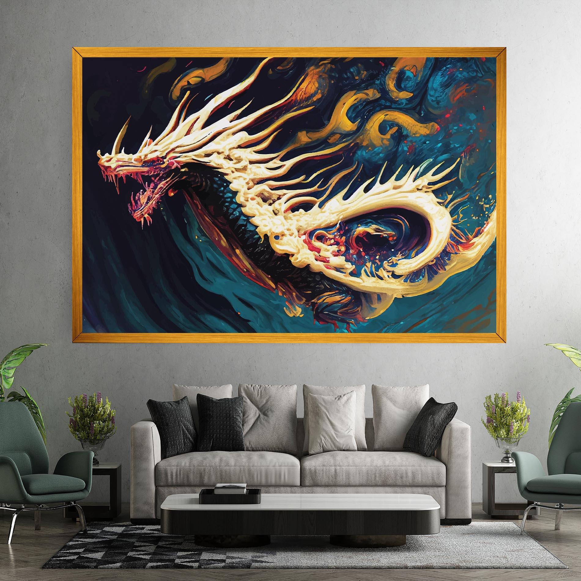 Obraz na Płótnie Flying Acrylic Dragon mockup 7