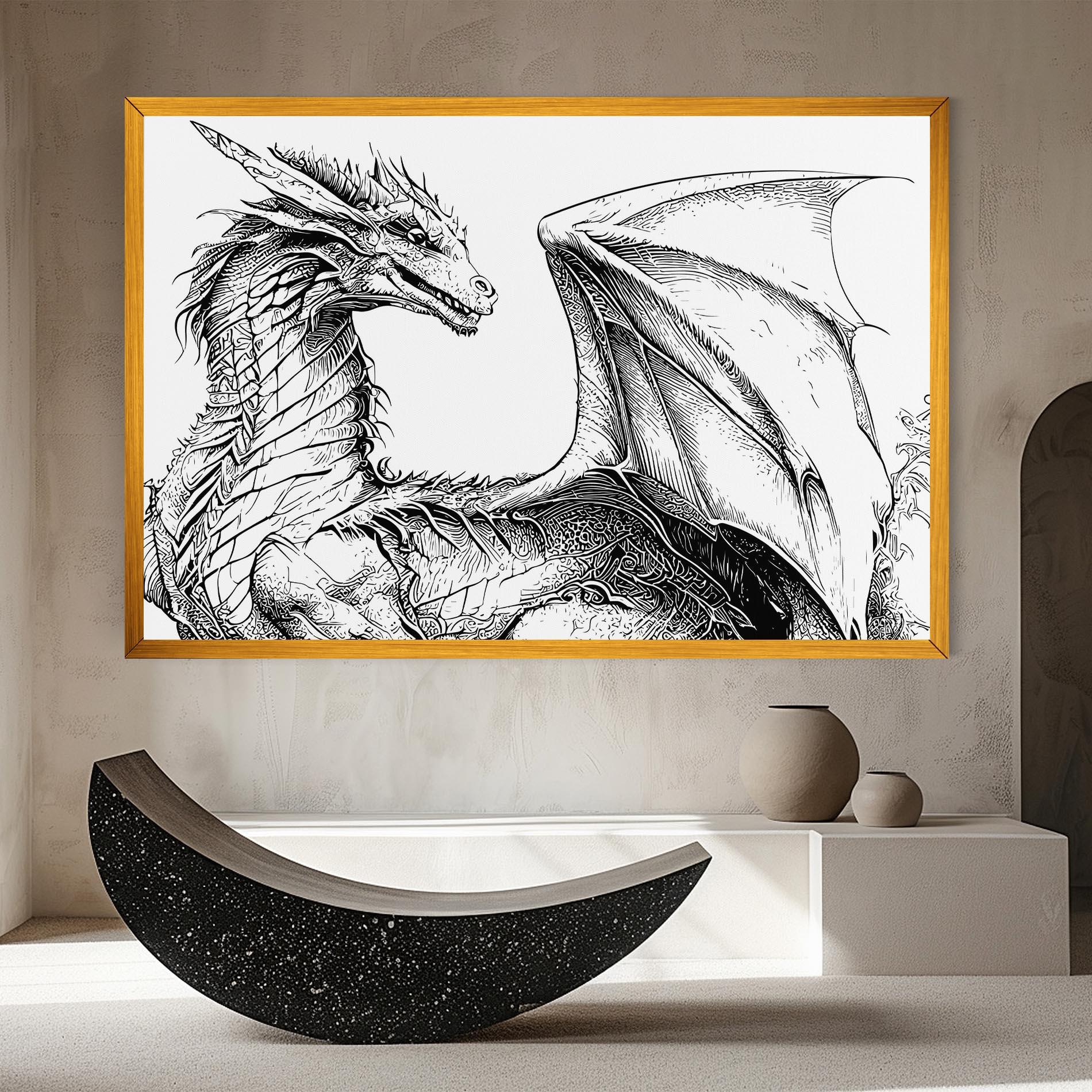 Obraz na Płótnie Dragon Sketch mockup 8