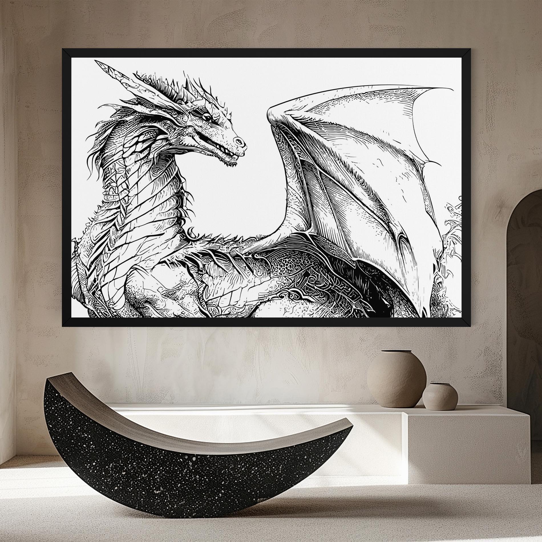 Obraz na Płótnie Dragon Sketch mockup 8