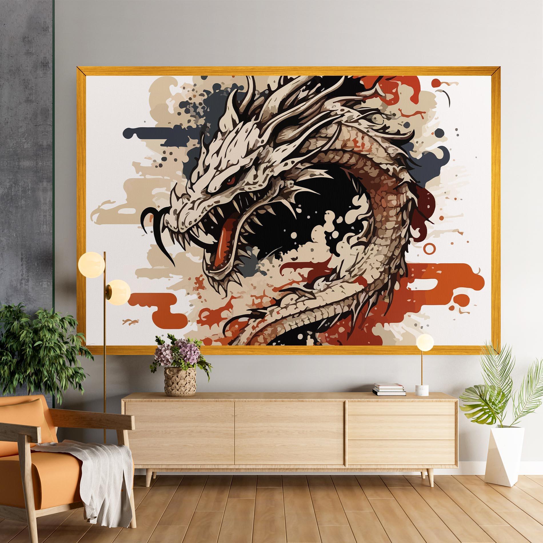 Obraz na Płótnie Cream Dragon Art mockup 9