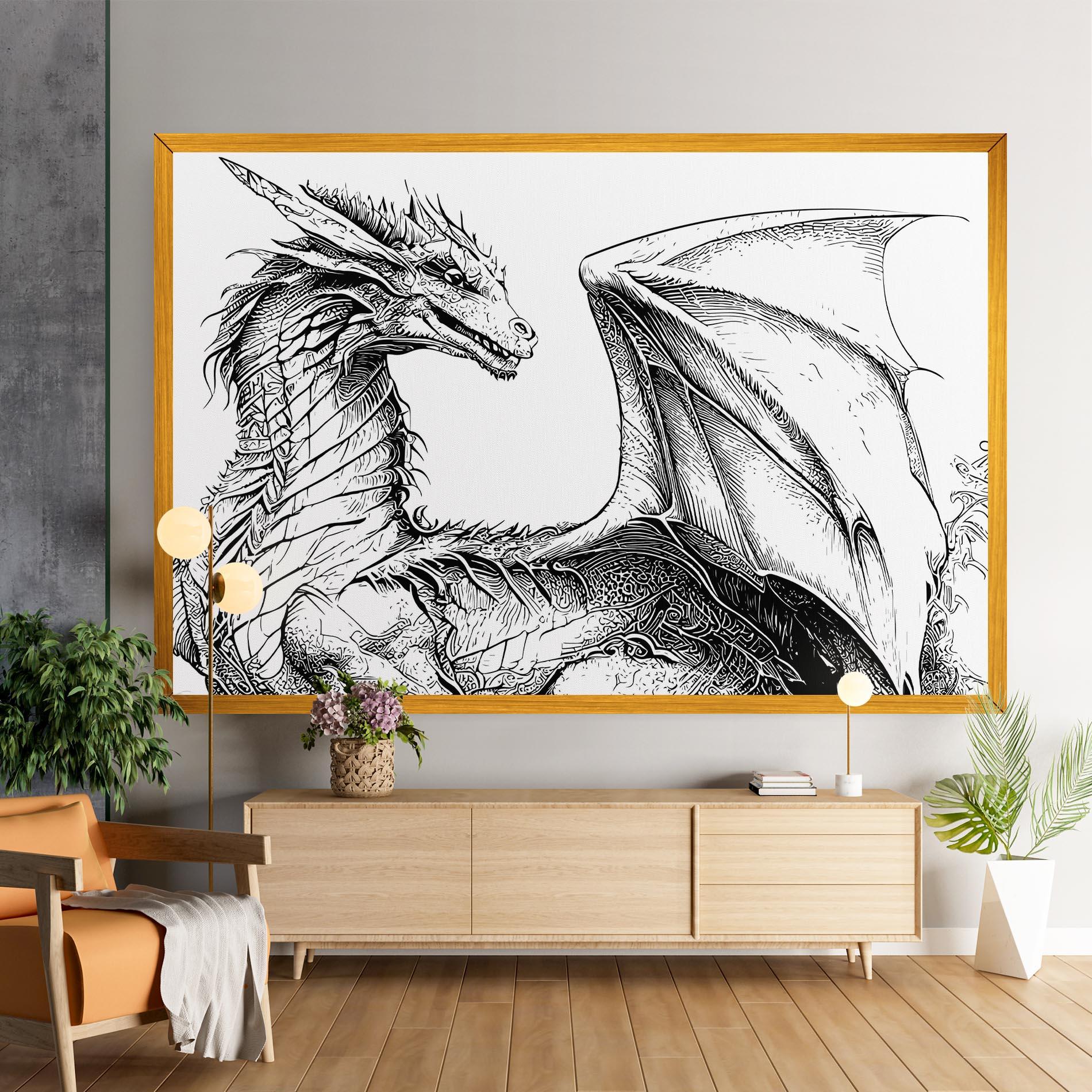 Obraz na Płótnie Dragon Sketch mockup 9