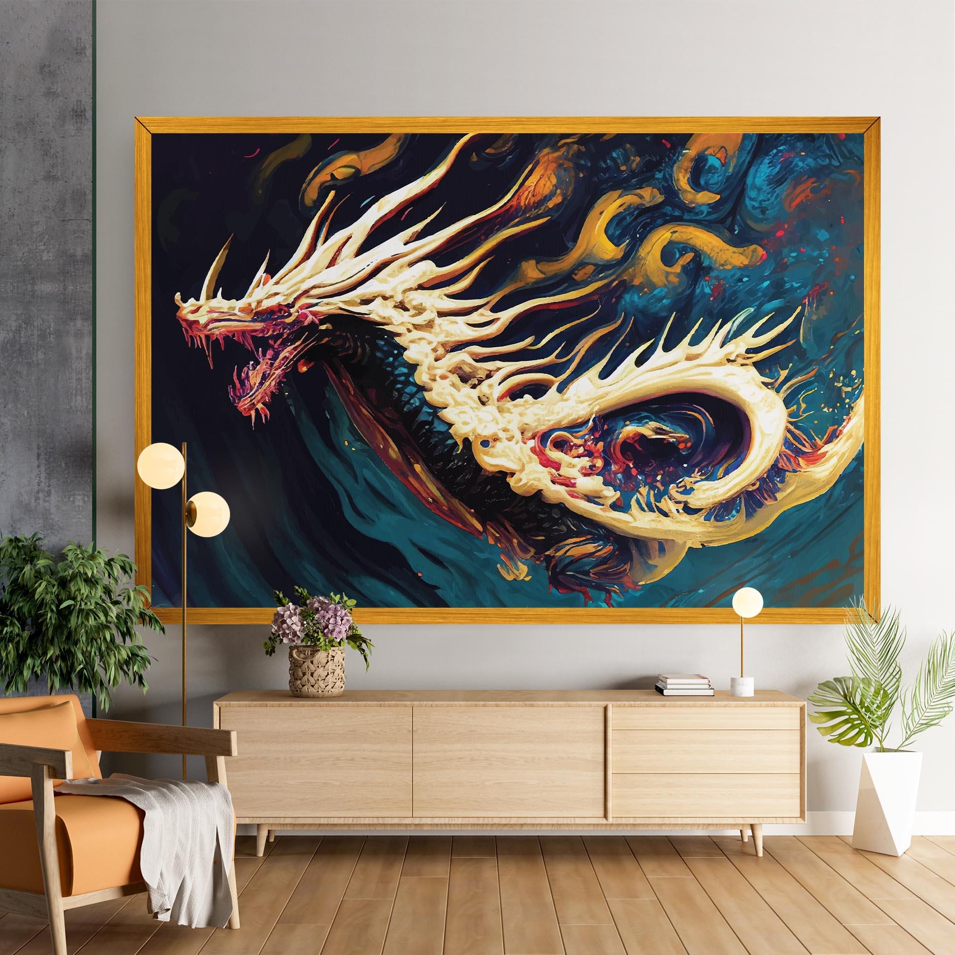 Obraz na Płótnie Flying Acrylic Dragon mockup 9