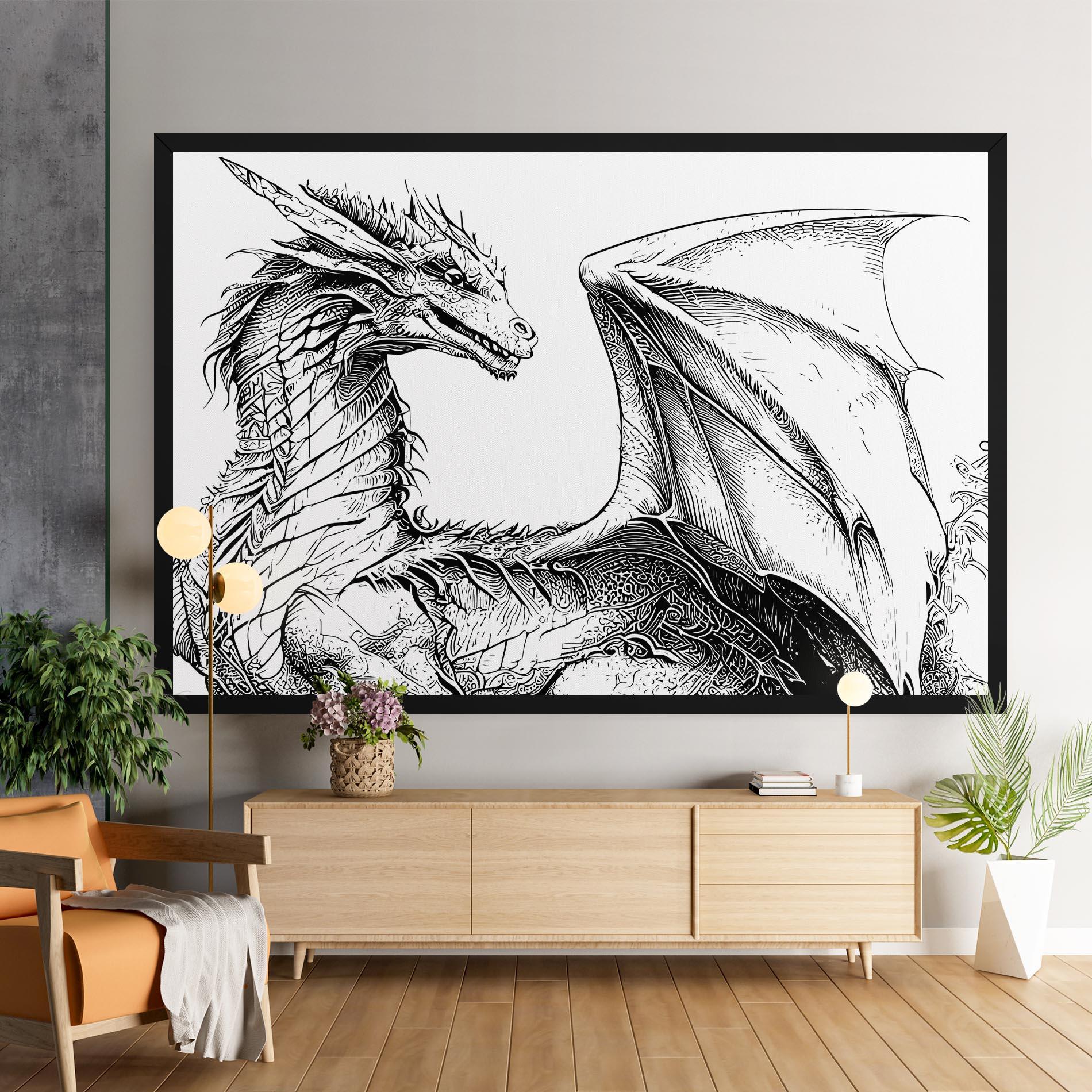Obraz na Płótnie Dragon Sketch mockup 9