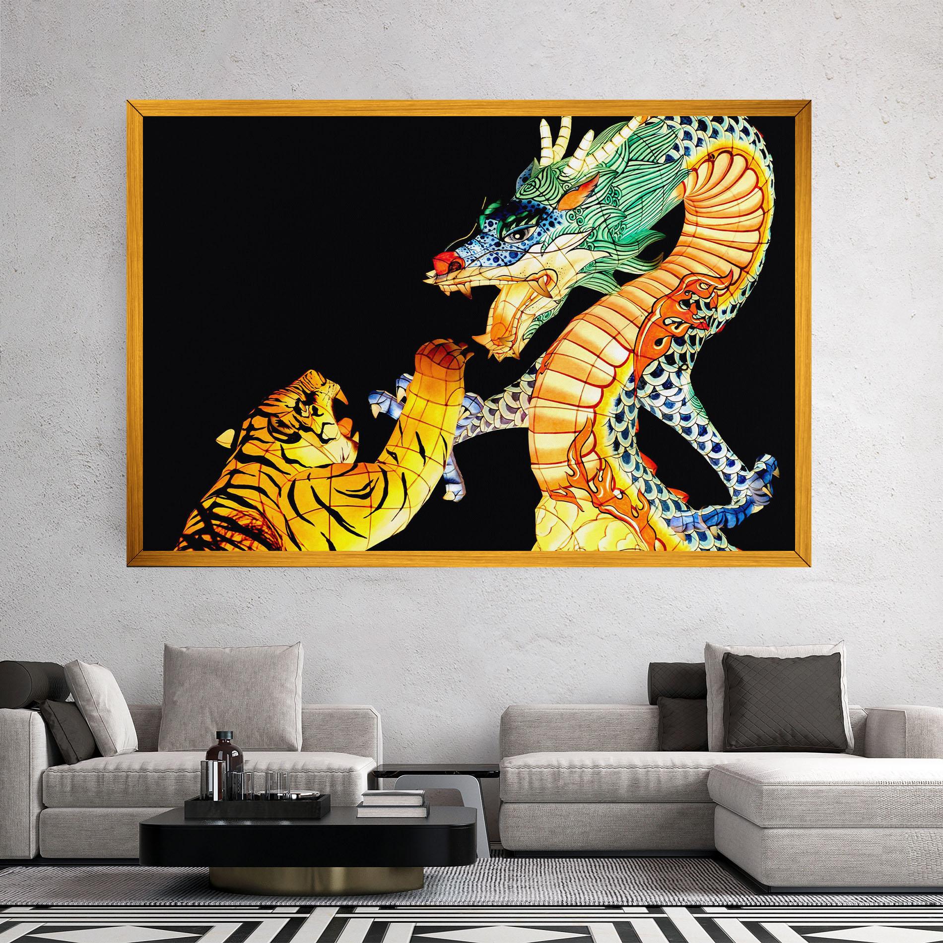 Obraz na Płótnie Chinese Dragon And Tiger mockup 2