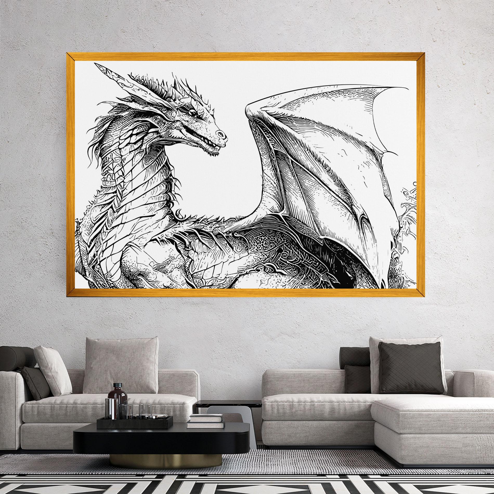 Obraz na Płótnie Dragon Sketch mockup 2