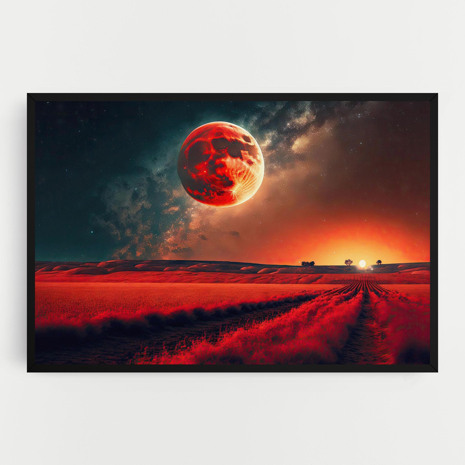 Obraz na Płótnie Huge Red Moon mockup 0