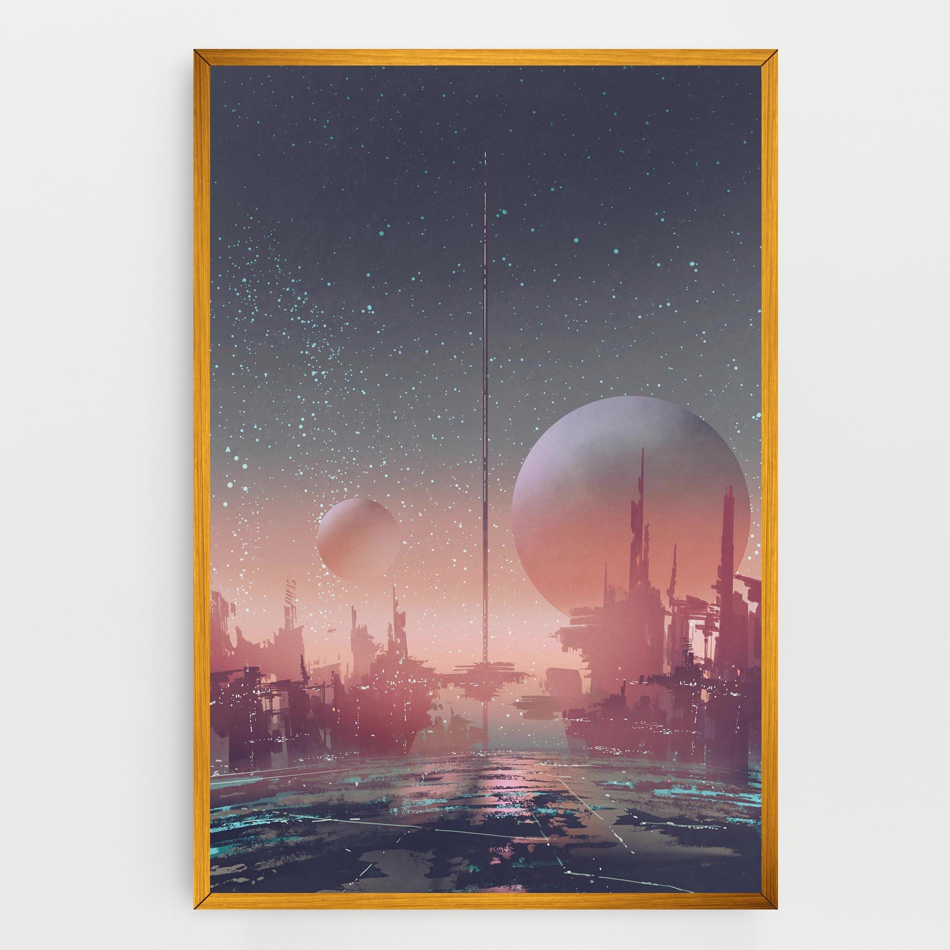 Obraz na Płótnie Futuristic Alien Buildings mockup 0