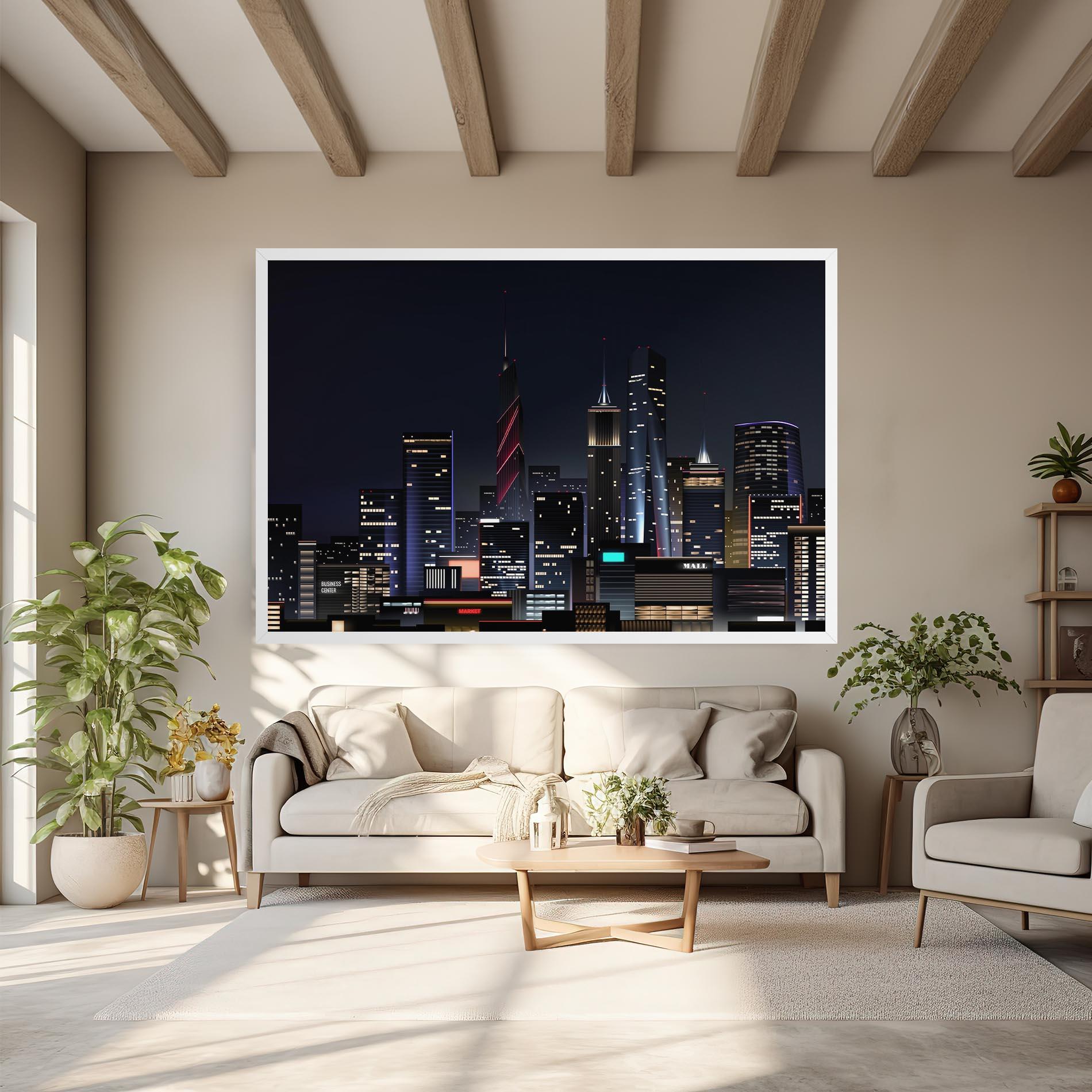 Obraz na Płótnie Night City mockup 6