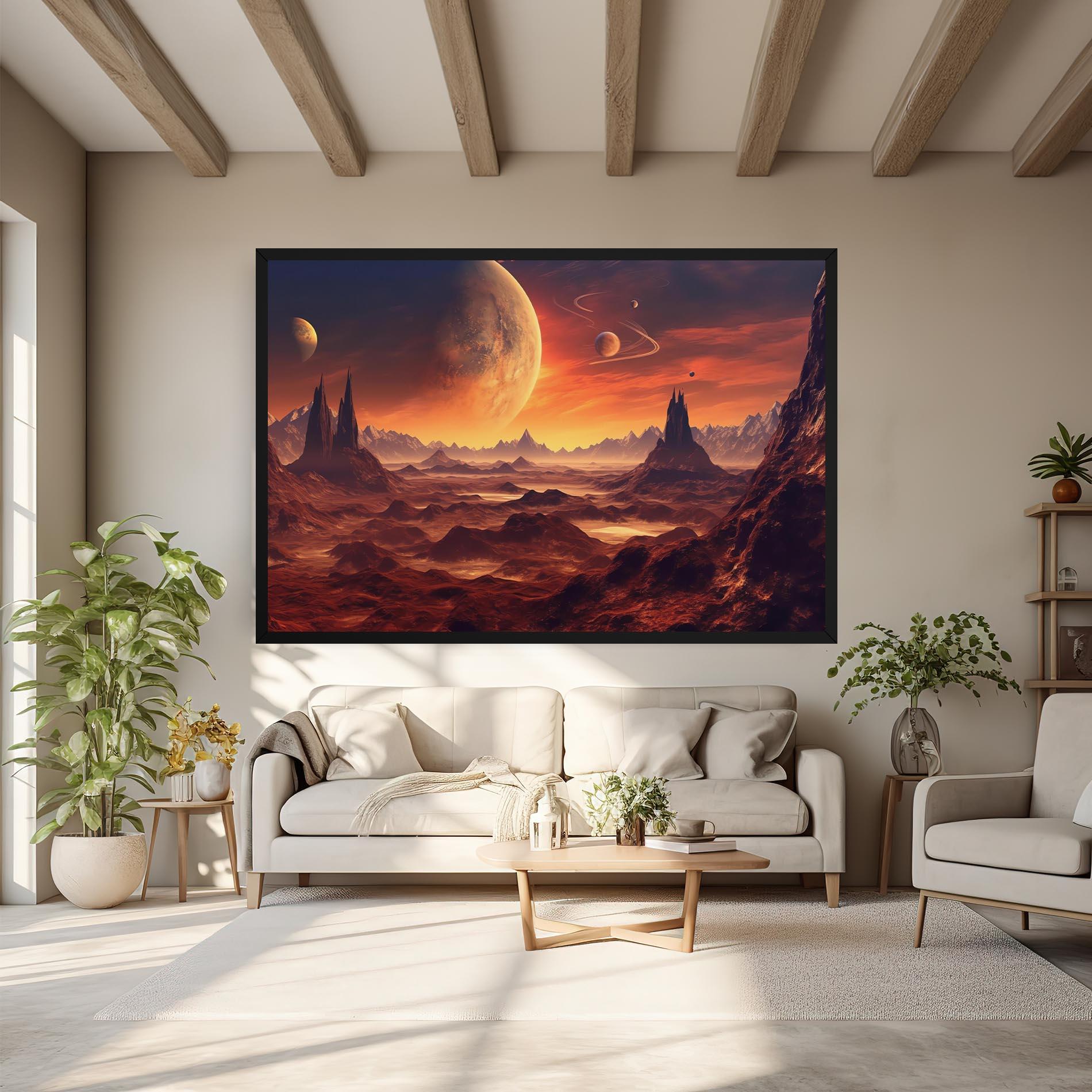 Obraz na Płótnie Fiery Orange Sunset mockup 6