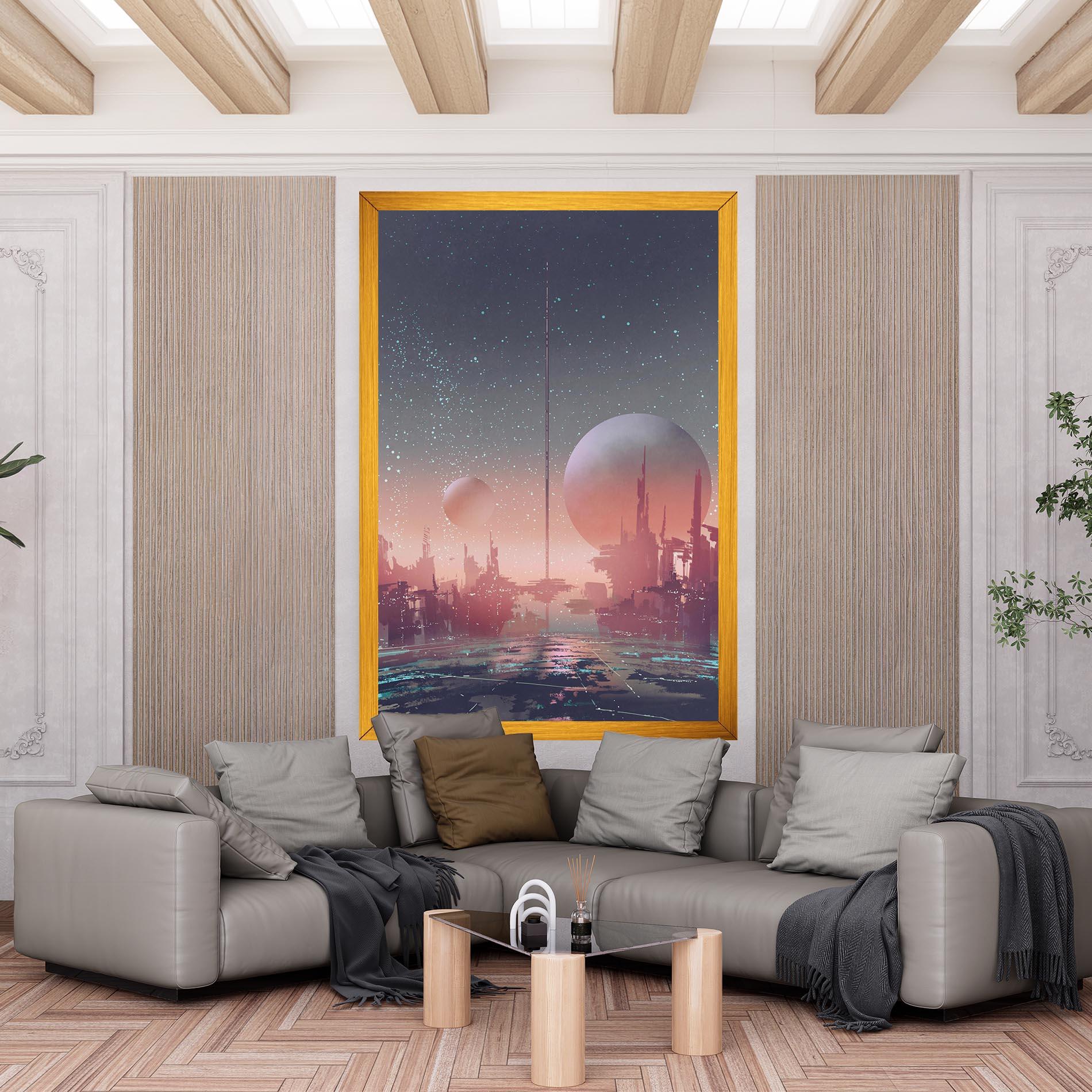 Obraz na Płótnie Futuristic Alien Buildings mockup 6