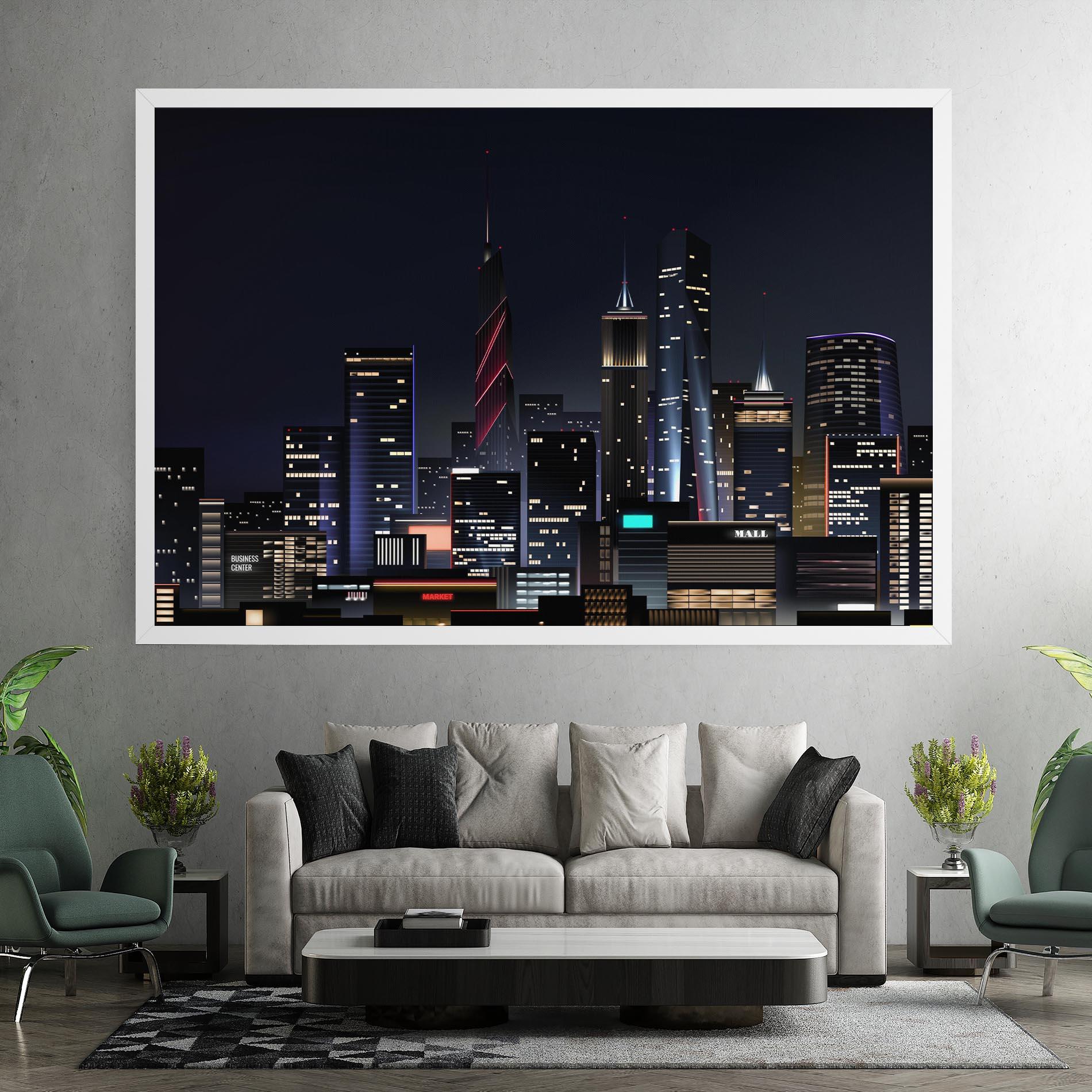 Obraz na Płótnie Night City mockup 7