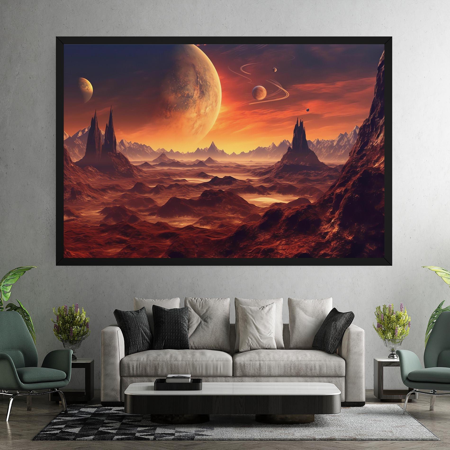 Obraz na Płótnie Fiery Orange Sunset mockup 7