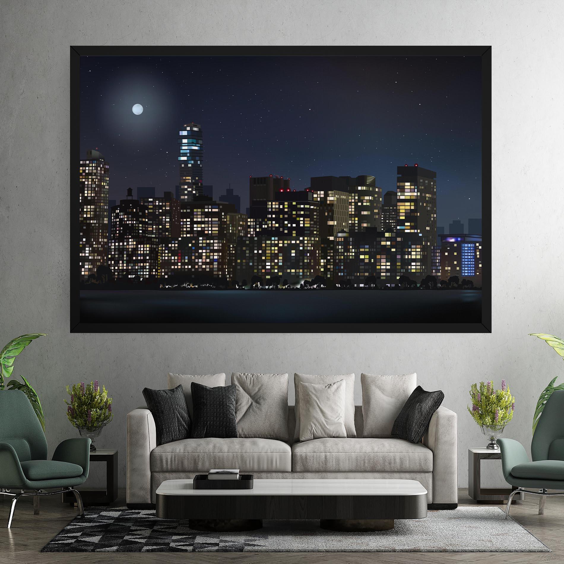 Obraz na Płótnie Urban City Night mockup 7