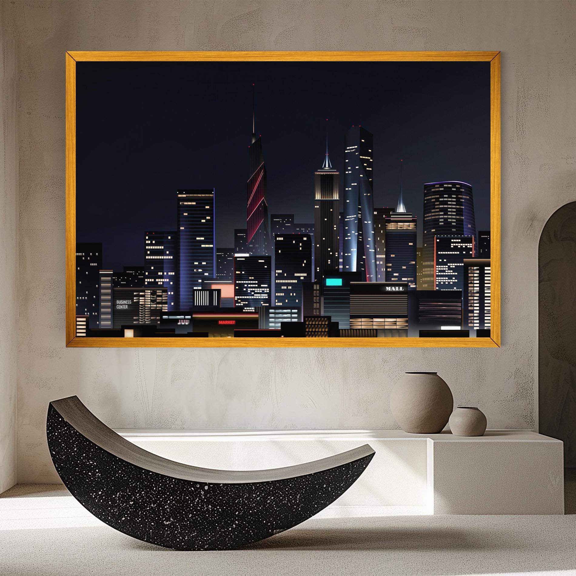 Obraz na Płótnie Night City mockup 8