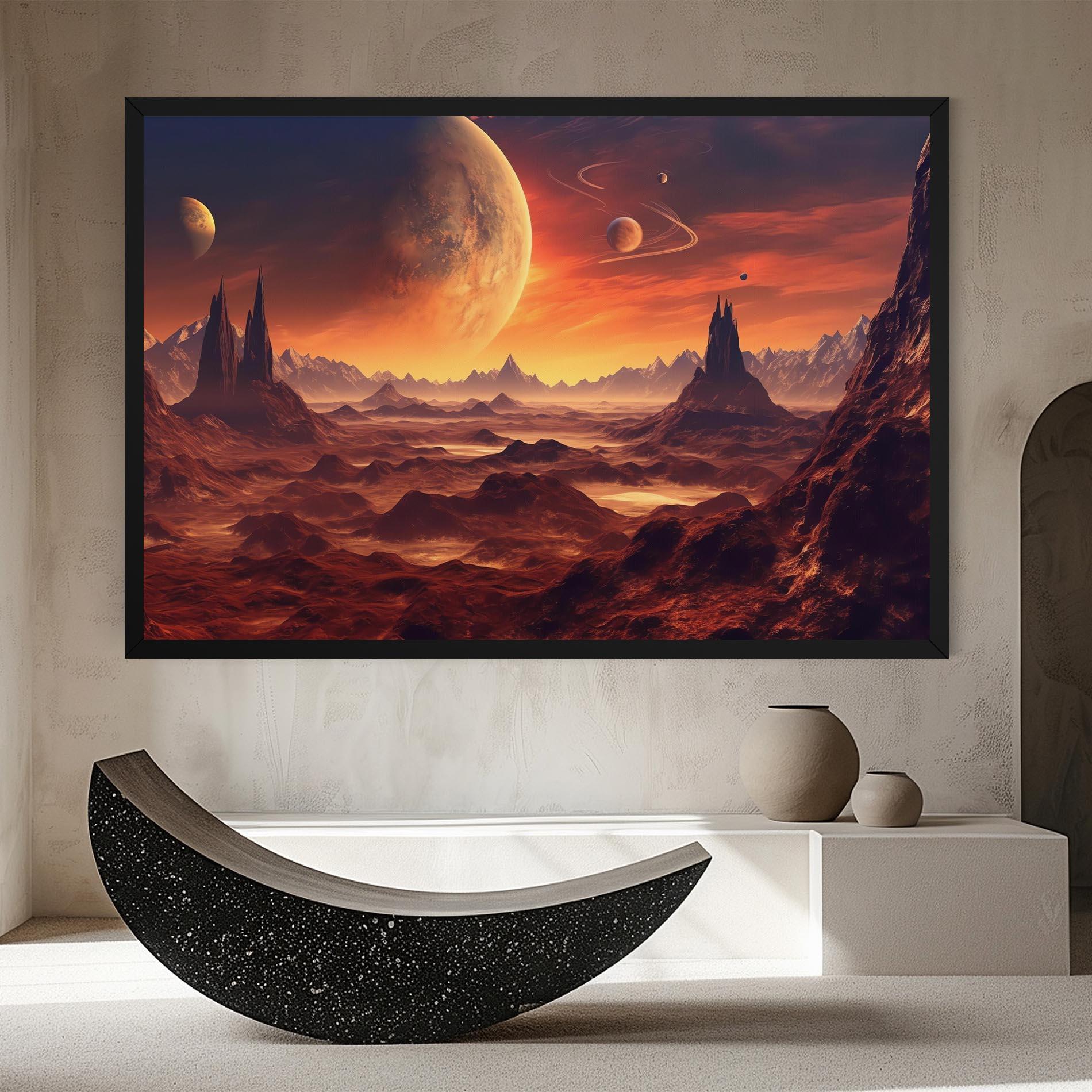 Obraz na Płótnie Fiery Orange Sunset mockup 8