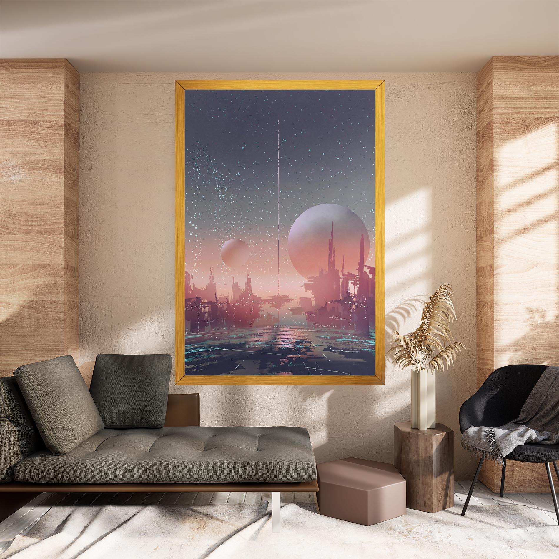 Obraz na Płótnie Futuristic Alien Buildings mockup 8