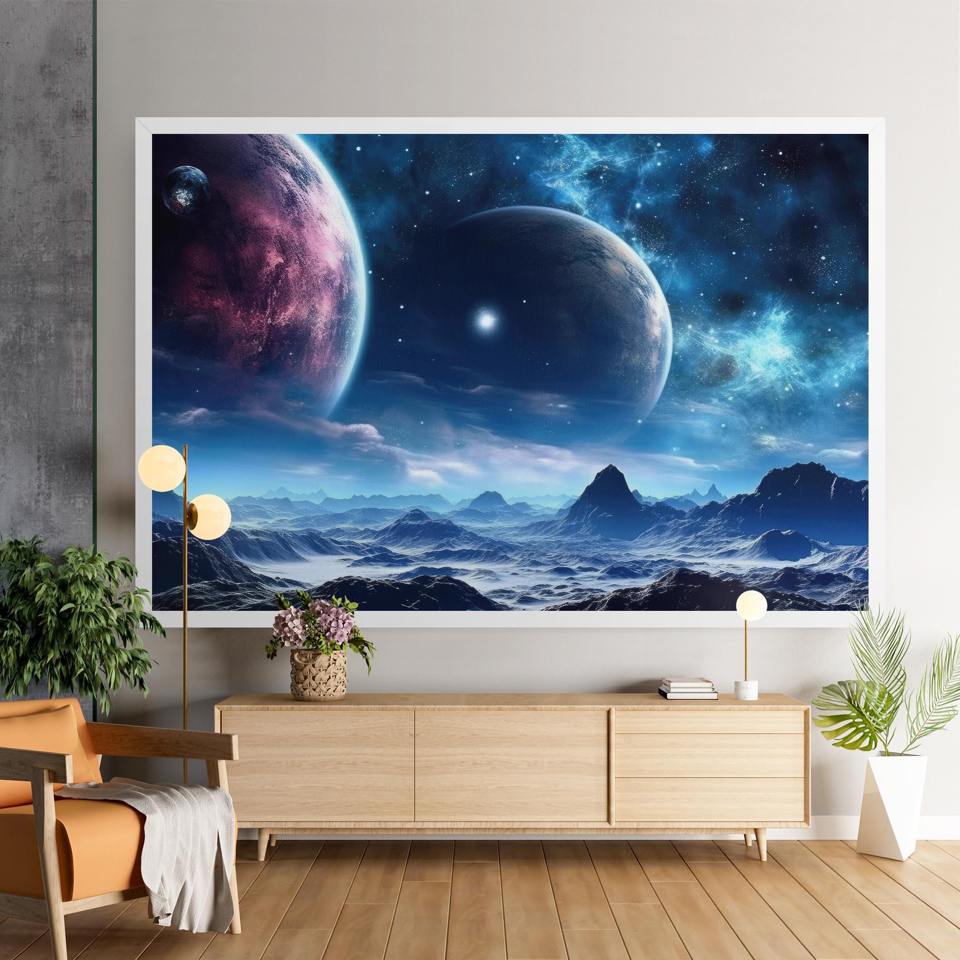 Obraz na Płótnie Space Planets And Stars mockup 9