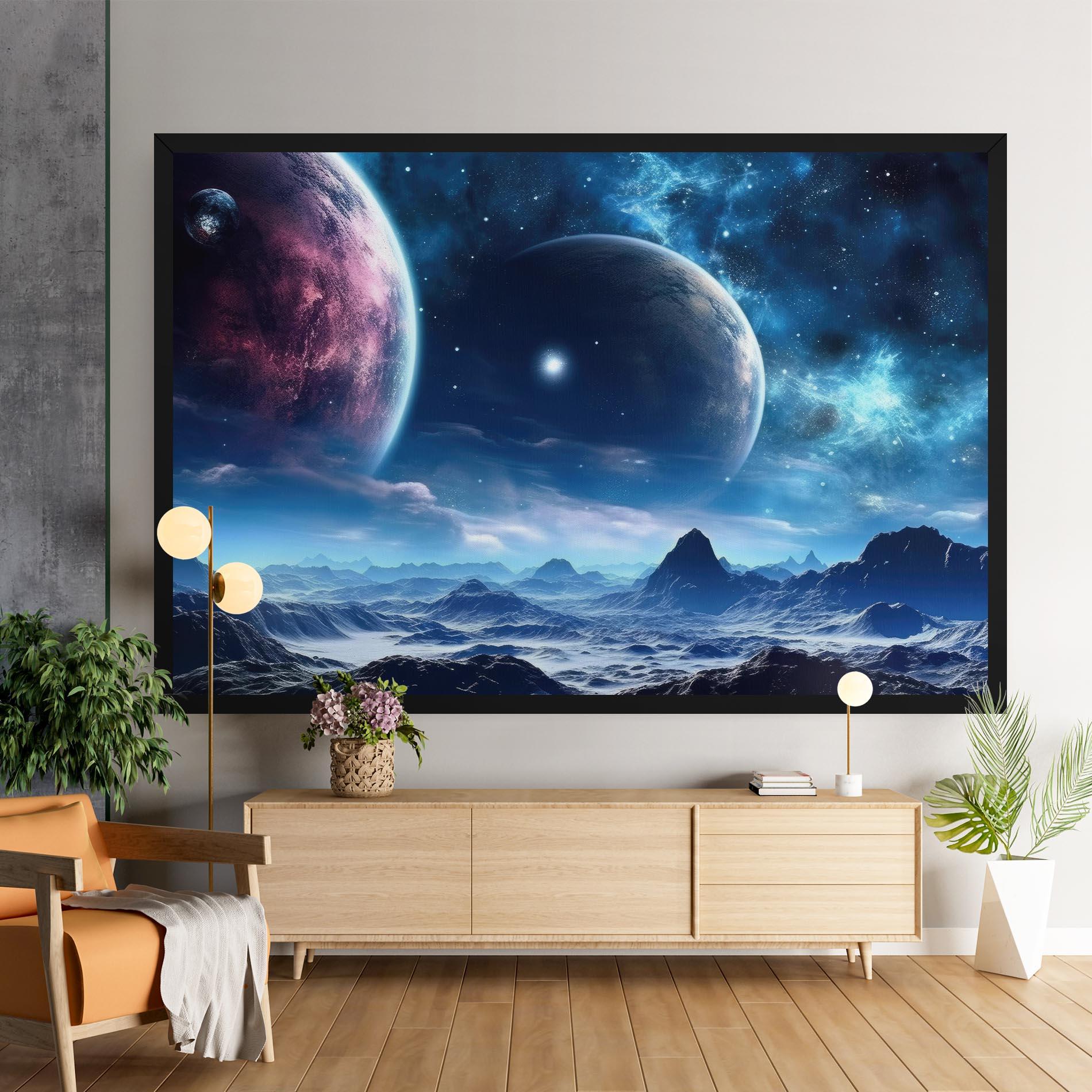 Obraz na Płótnie Space Planets And Stars mockup 9