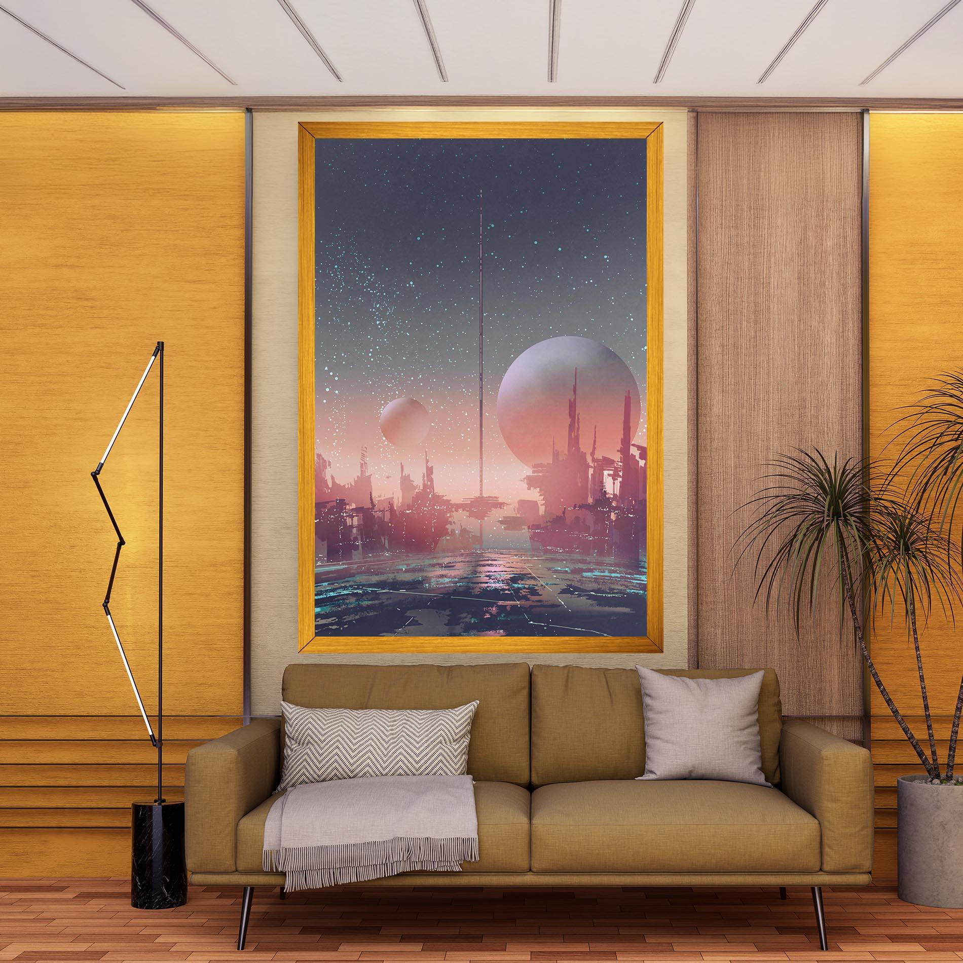 Obraz na Płótnie Futuristic Alien Buildings mockup 9