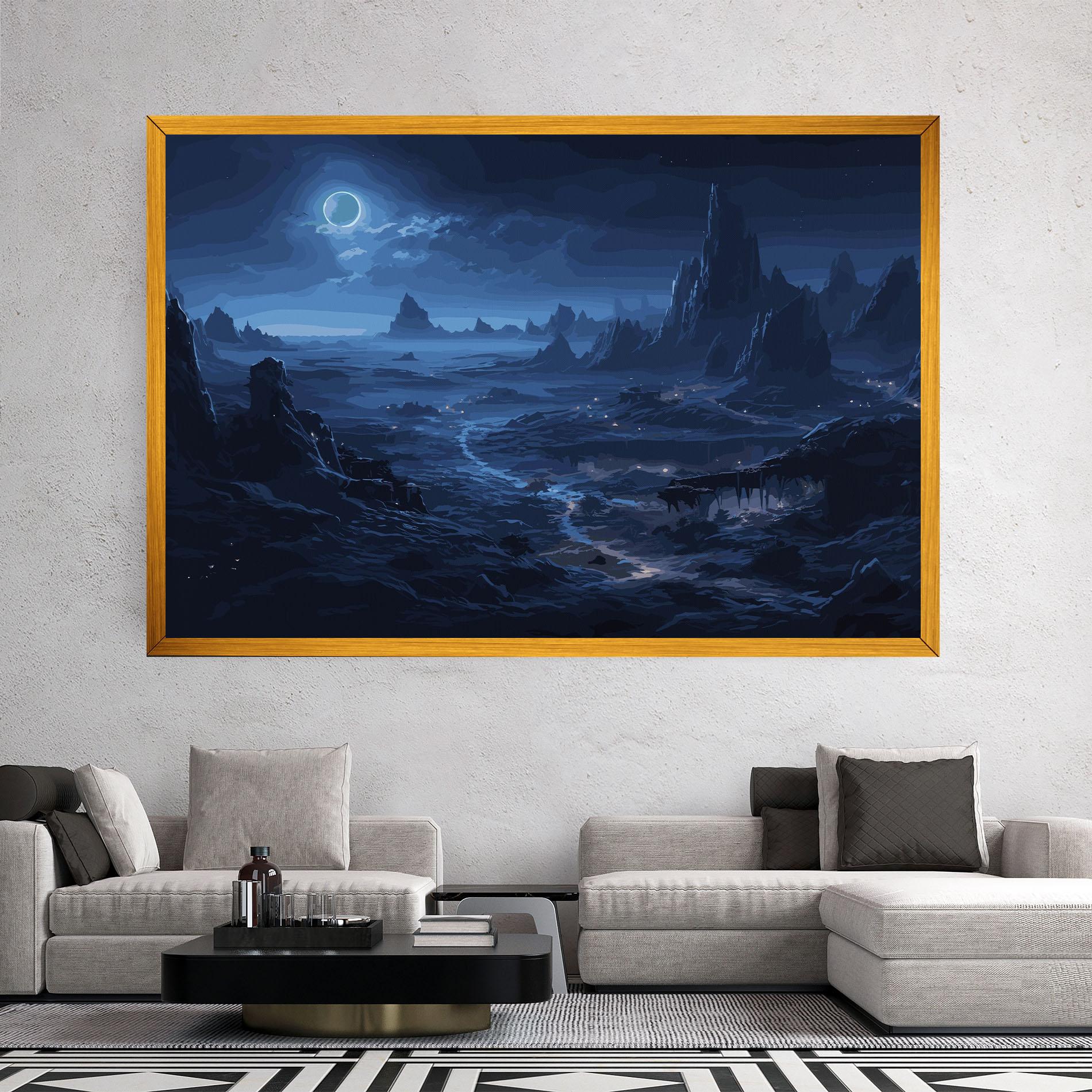 Obraz na Płótnie Blue Art World mockup 2