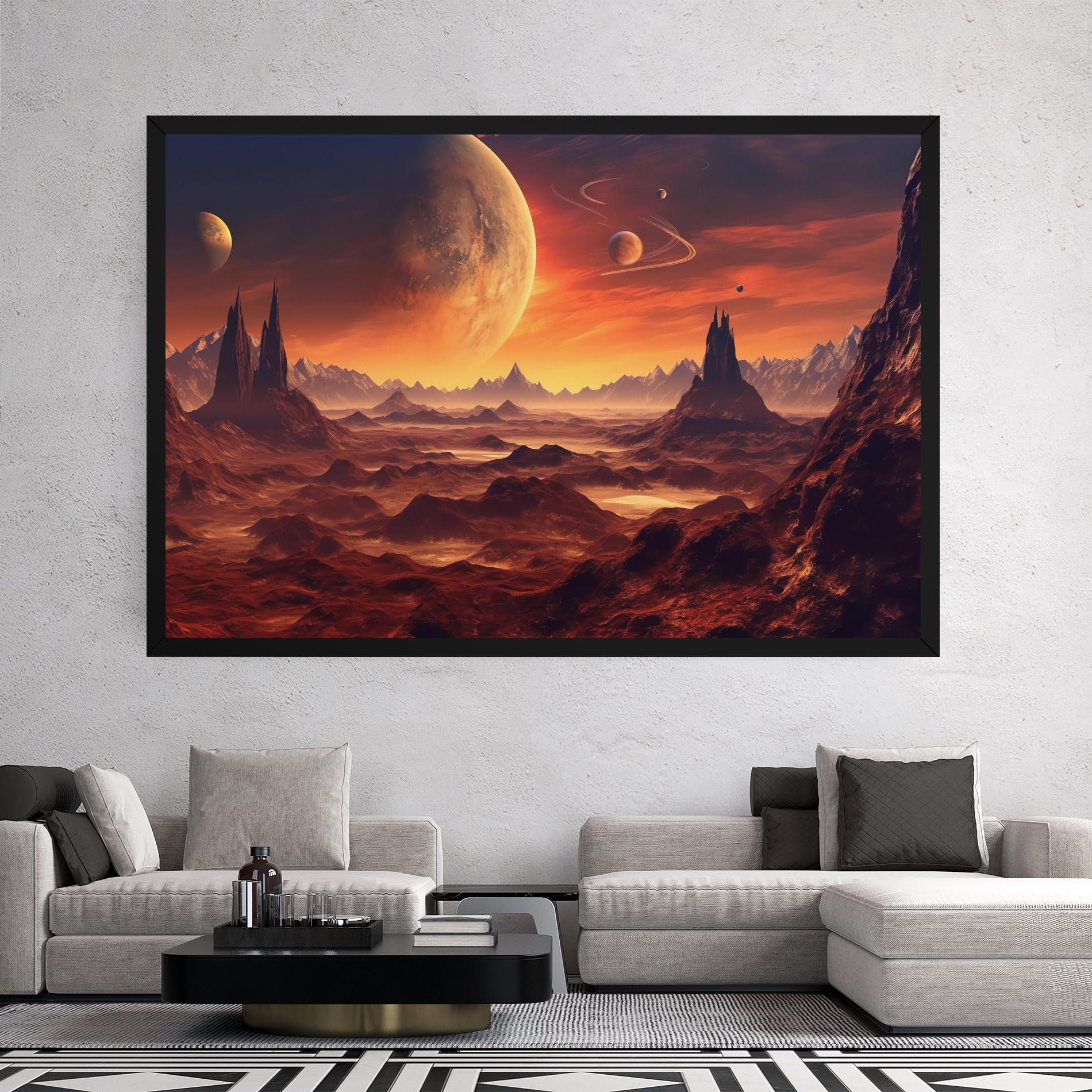 Obraz na Płótnie Fiery Orange Sunset mockup 2