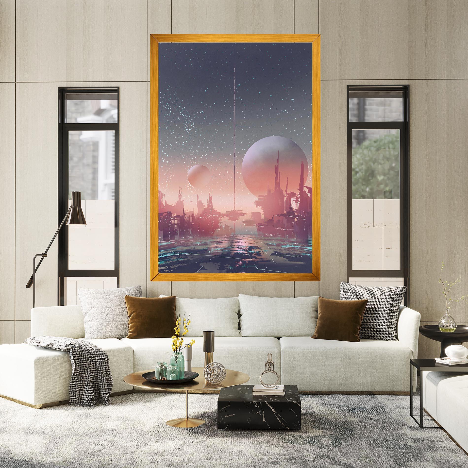 Obraz na Płótnie Futuristic Alien Buildings mockup 2