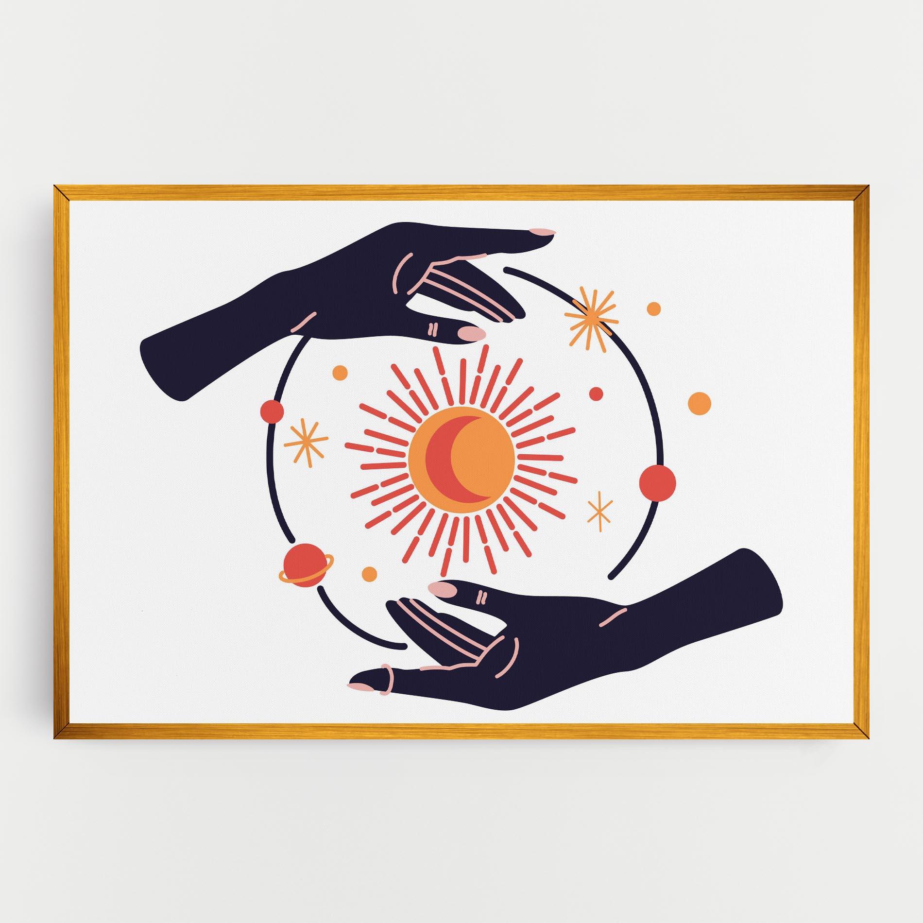 Obraz na Płótnie Purple Magic Hands mockup 0