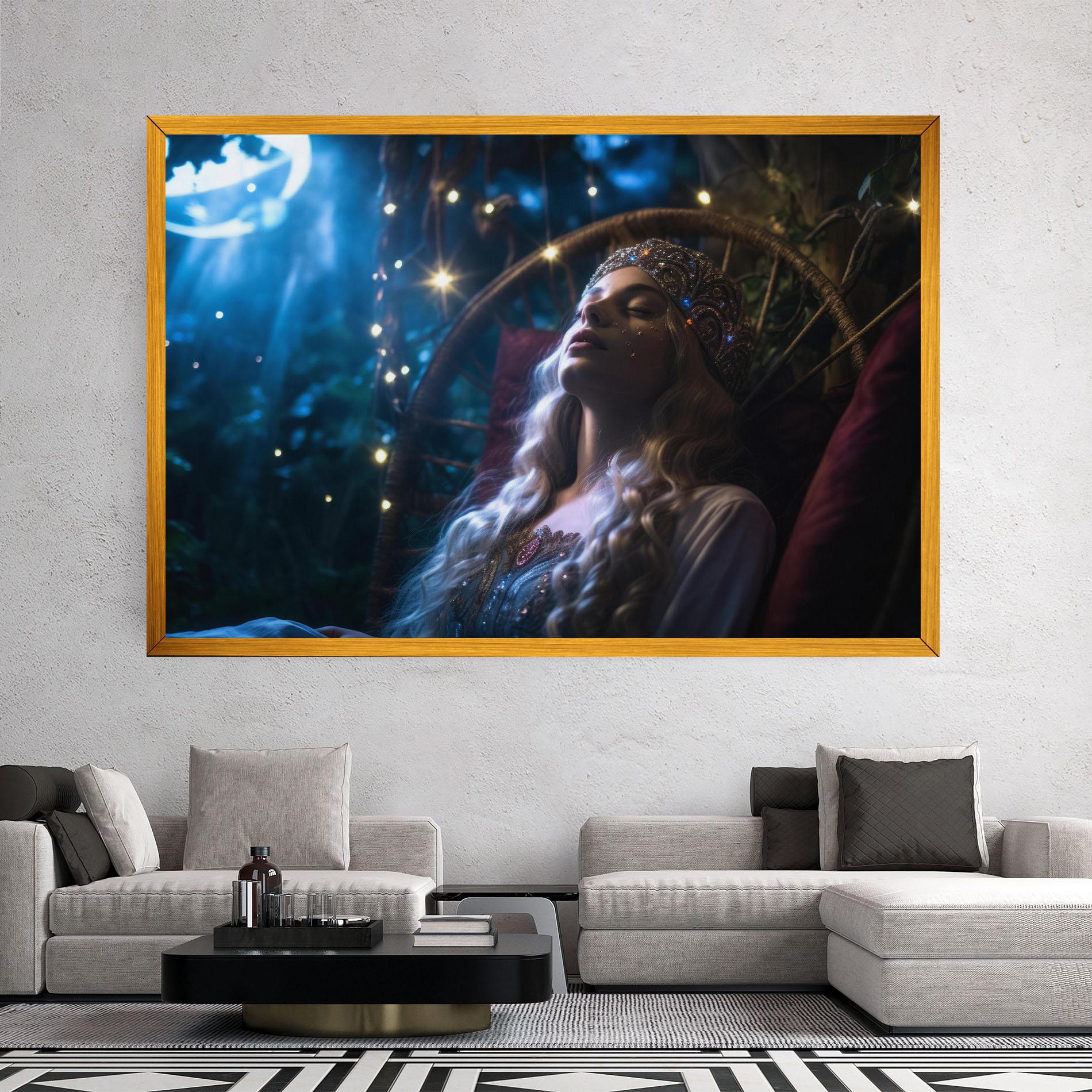 Obraz na Płótnie Witch Sleeping mockup 2