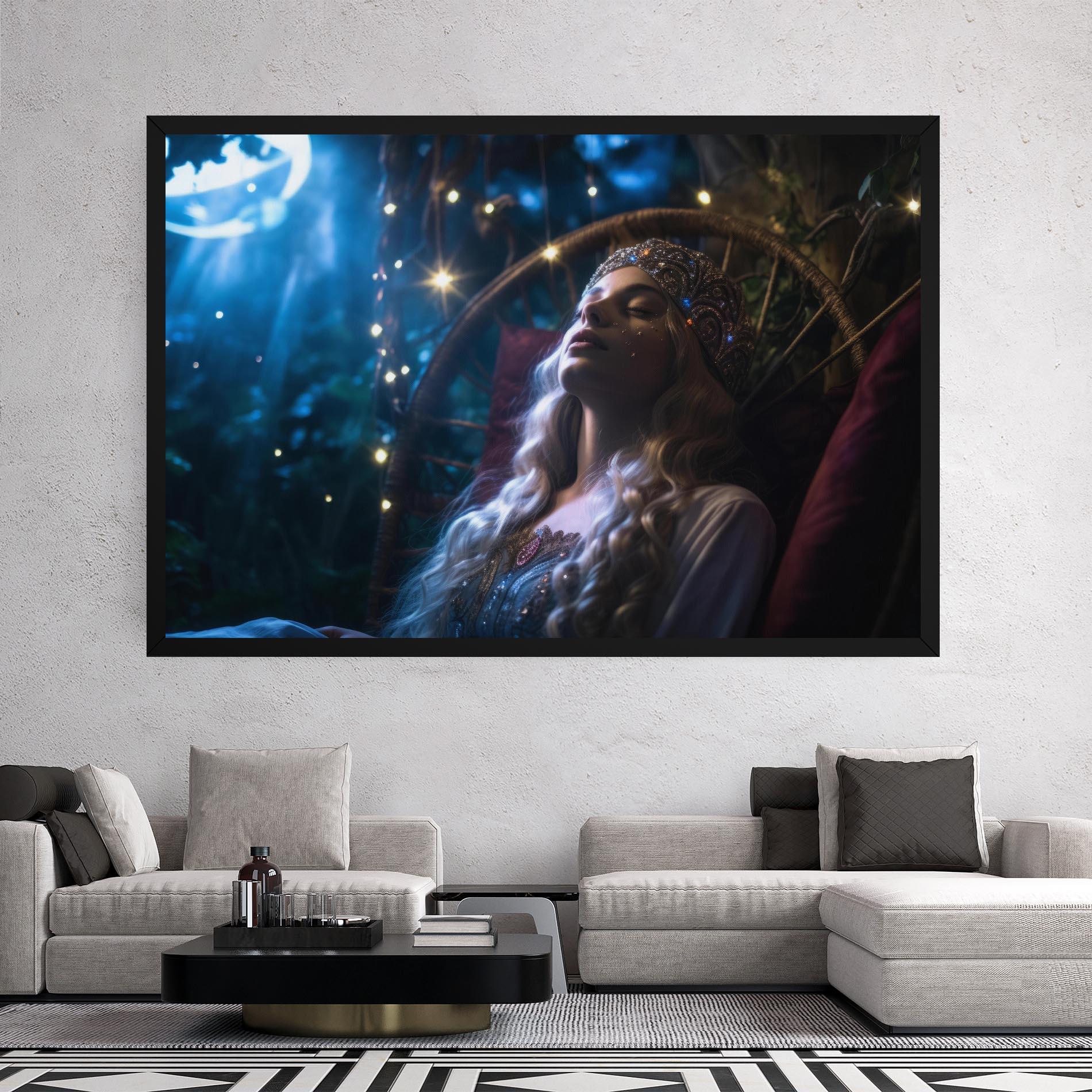 Obraz na Płótnie Witch Sleeping mockup 2