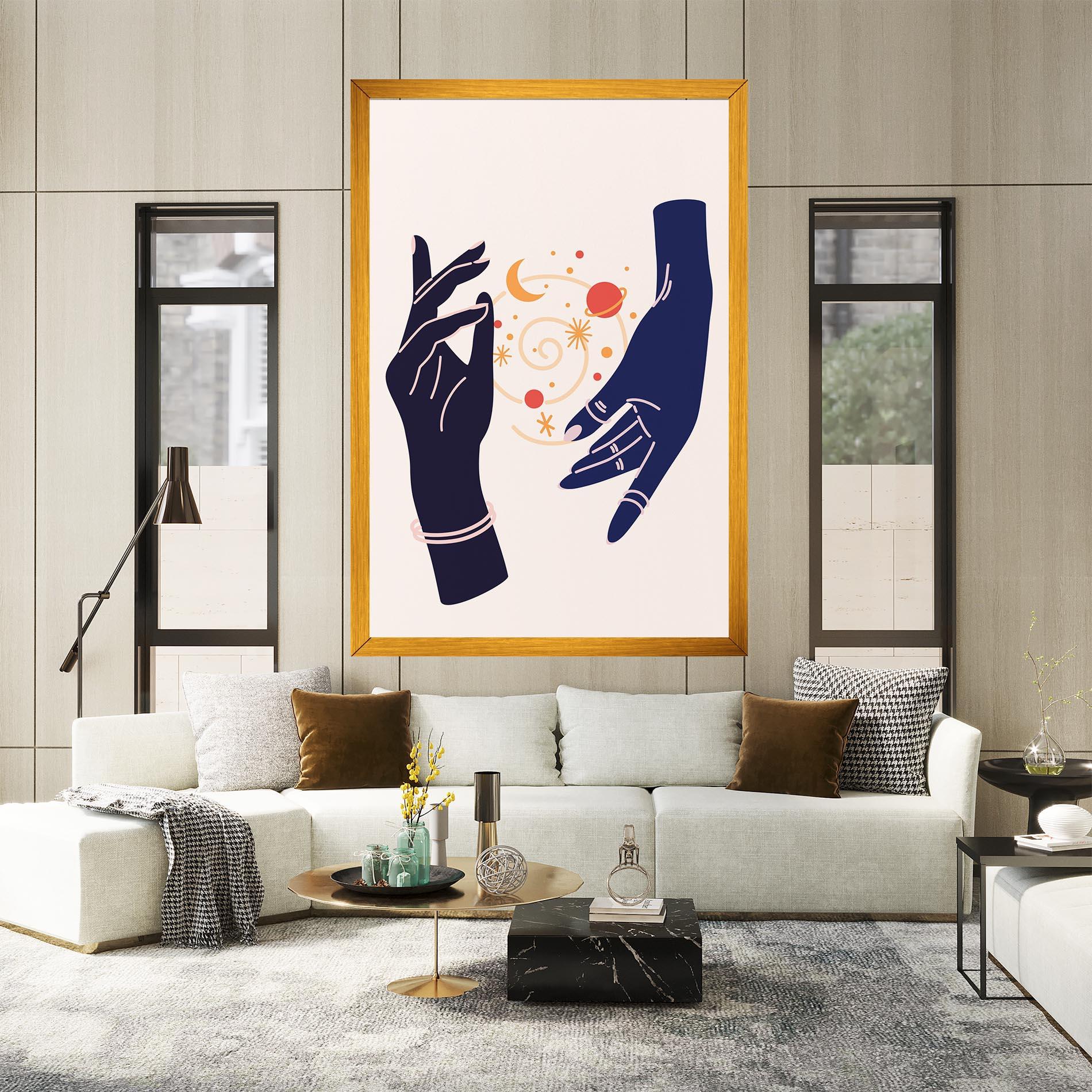 Obraz na Płótnie Magic Purple Hands mockup 2