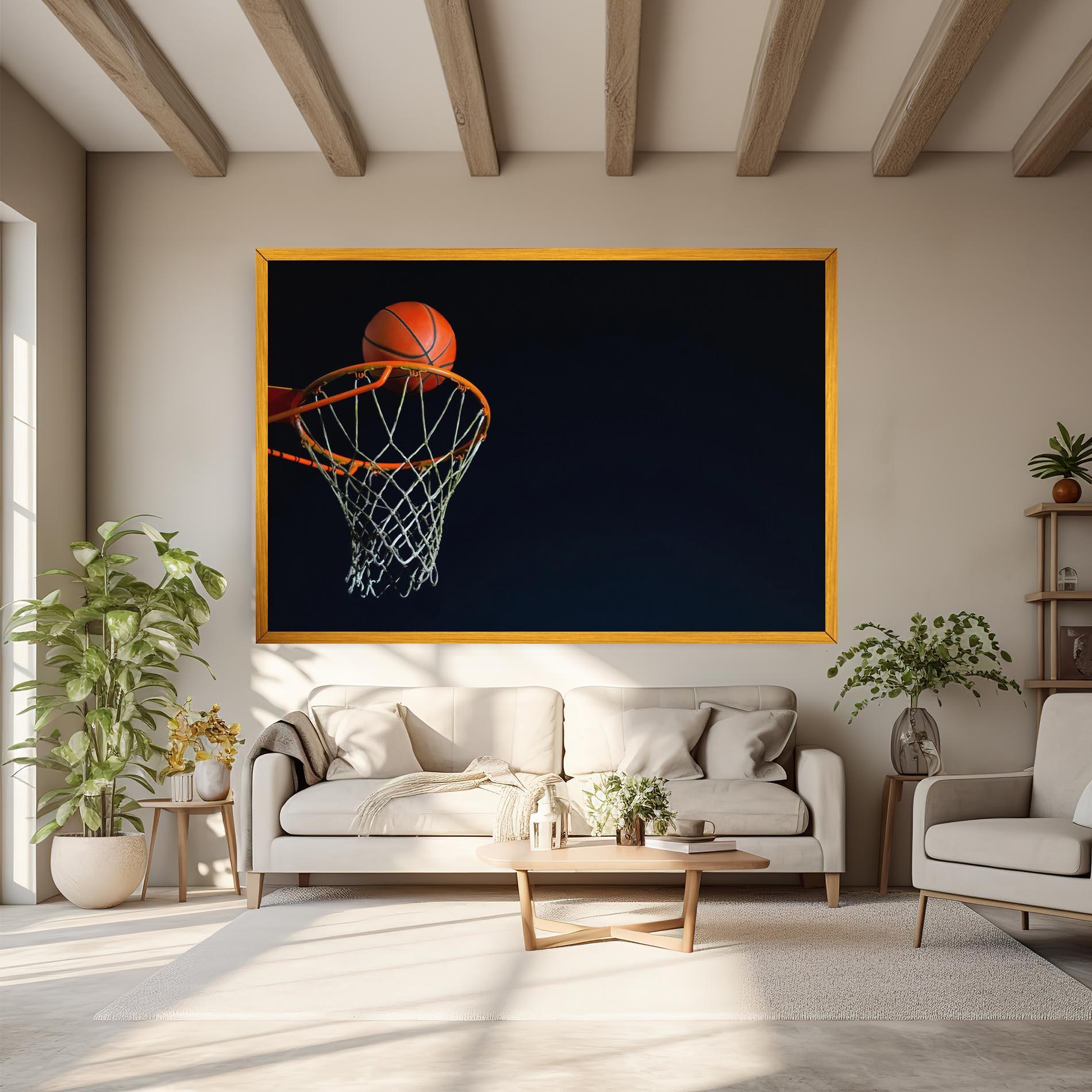 Obraz na Płótnie Basketball Hoop On Black mockup 6