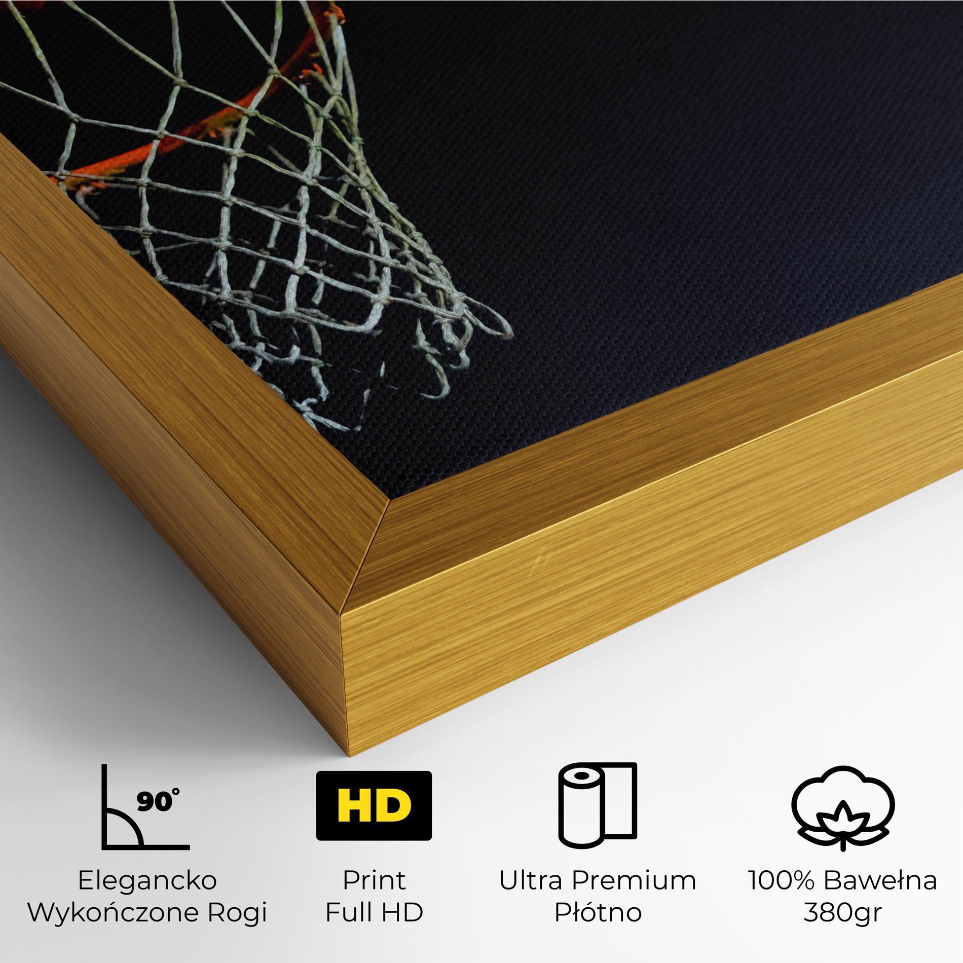 Obraz na Płótnie Basketball Hoop On Black mockup 4