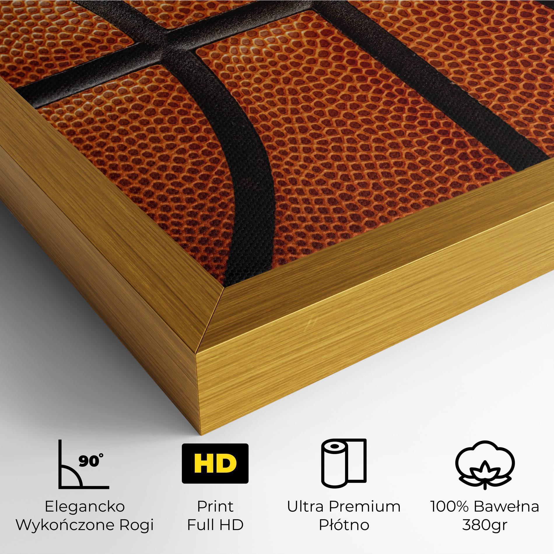Obraz na Płótnie Close Up Leather Basketball mockup 4